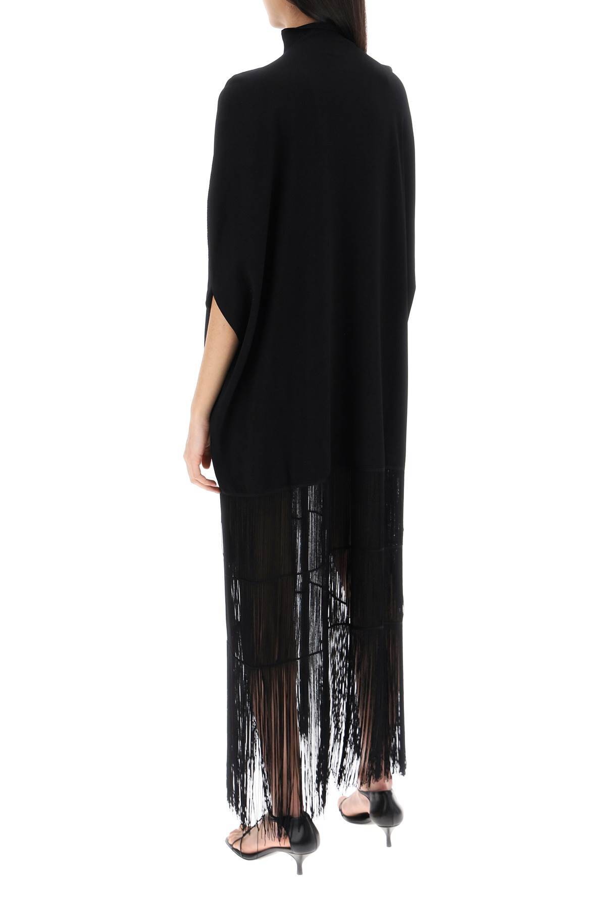 Shop Khaite "olson Dress With Ruffled Fr In Black