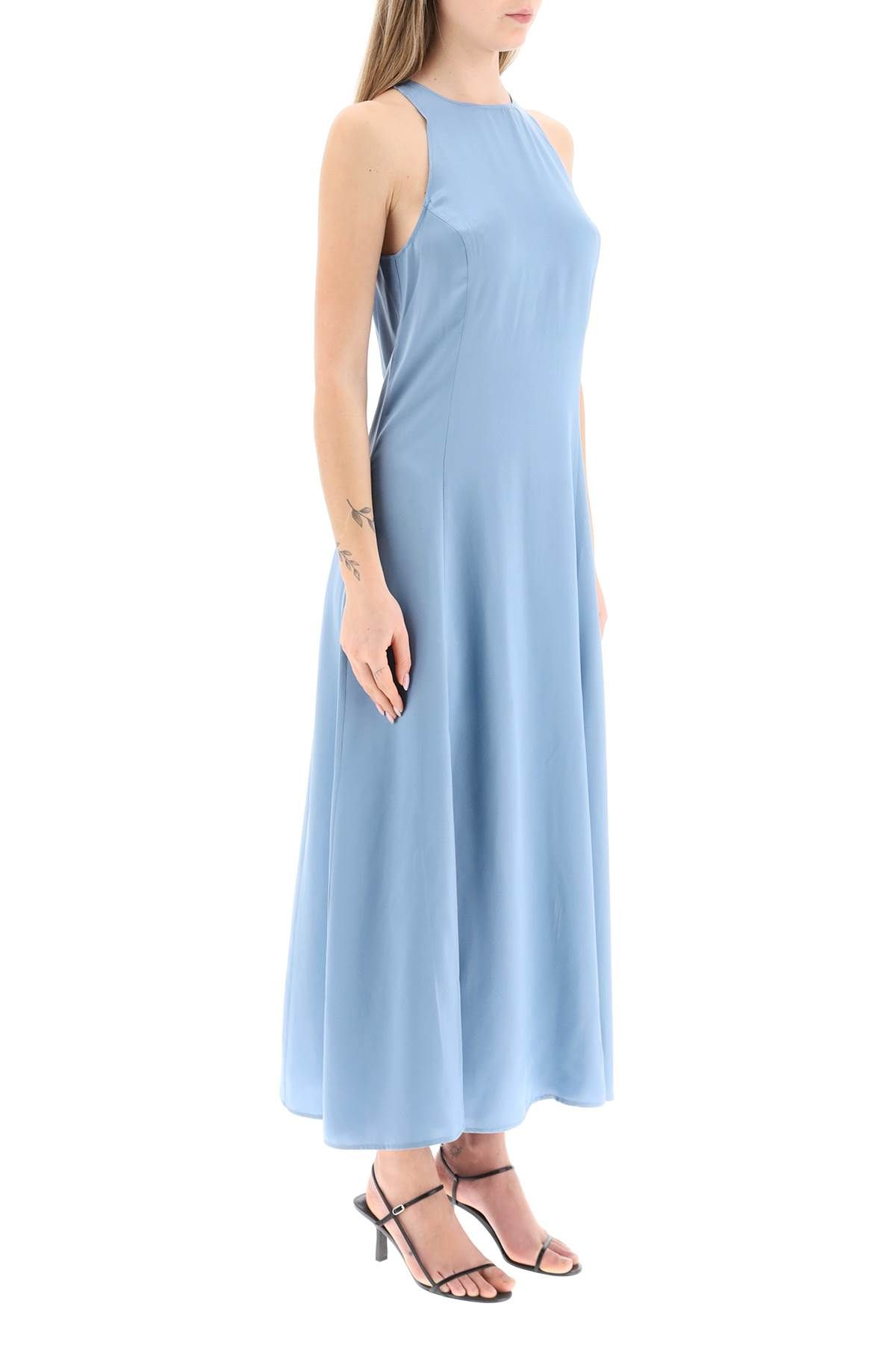 Shop Loulou Studio Maxi Silk Slip Dress In Light Blue