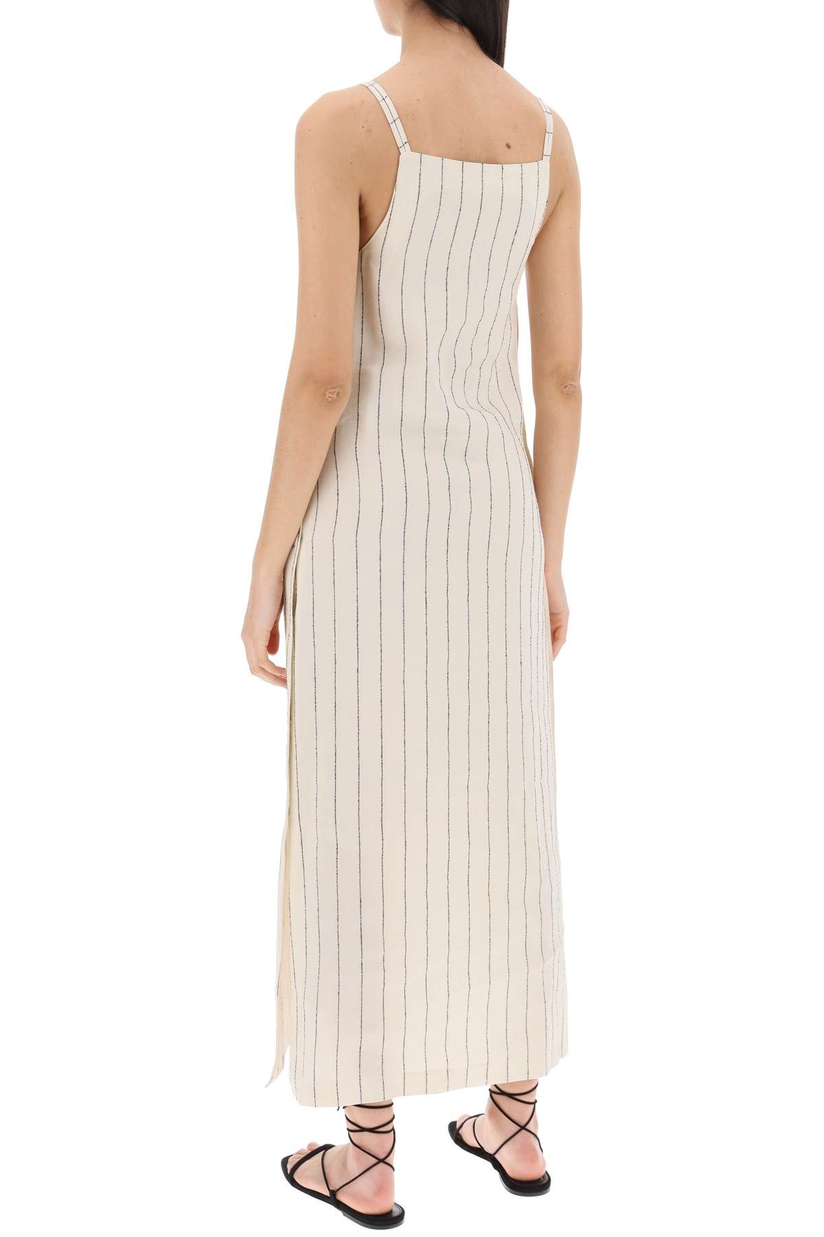 Shop Loulou Studio "striped Sleeveless Dress Et In White,neutro