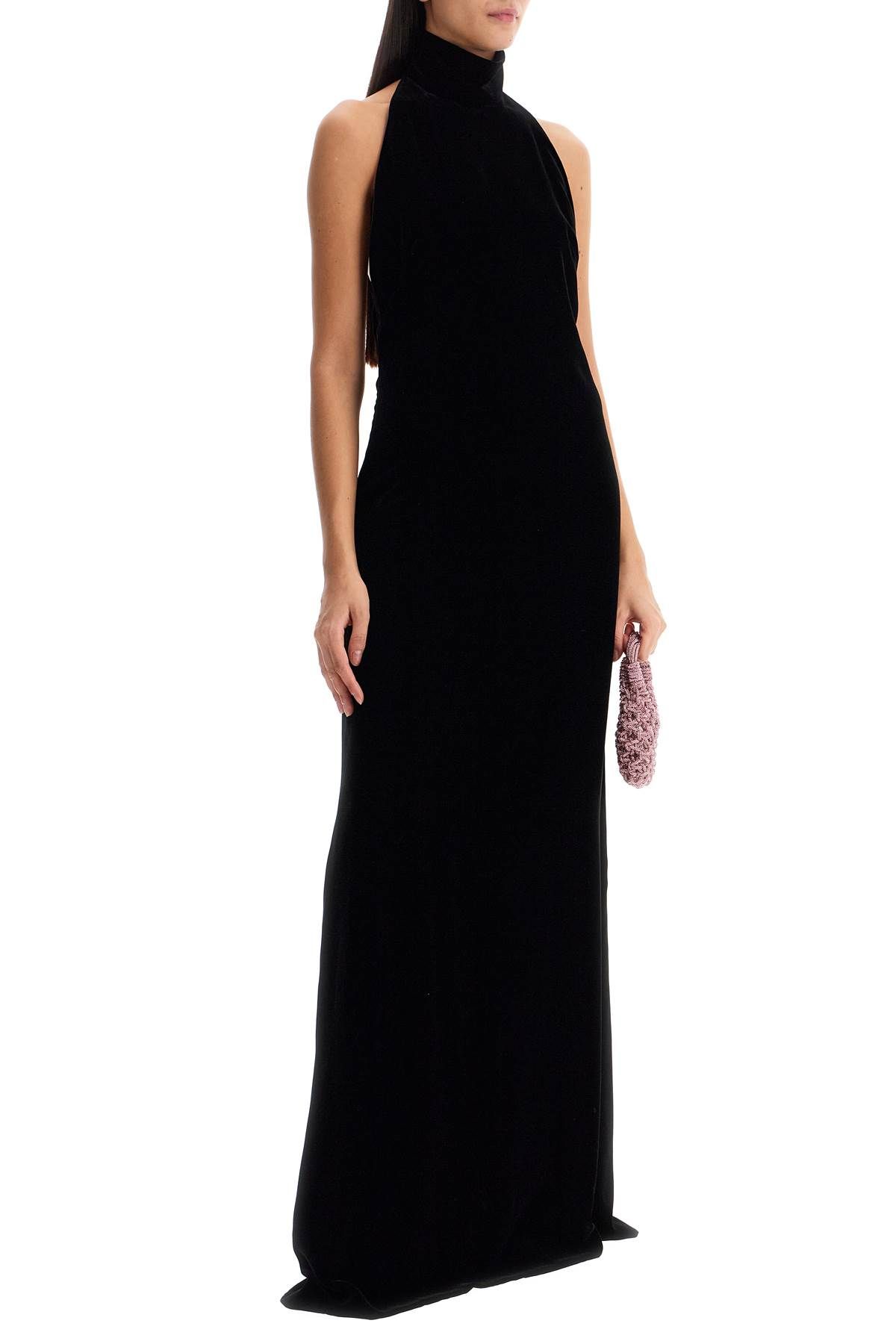 Shop Max Mara Long Velvet Dress In Armida Style In Black