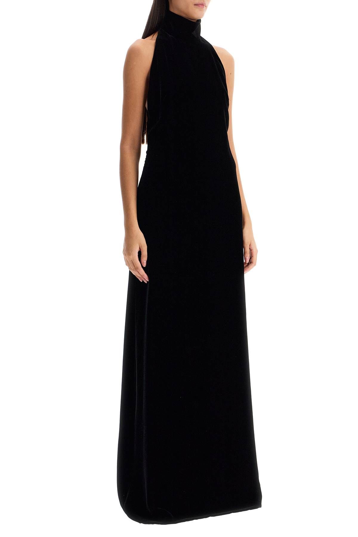 Shop Max Mara Long Velvet Dress In Armida Style In Black