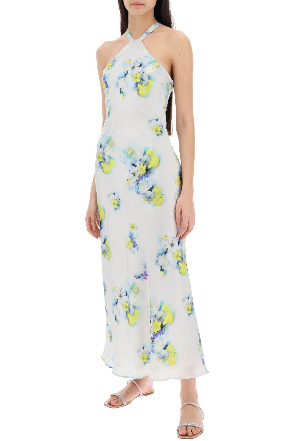 Shop Max Mara Maxi Satin Orbita Dress In In White