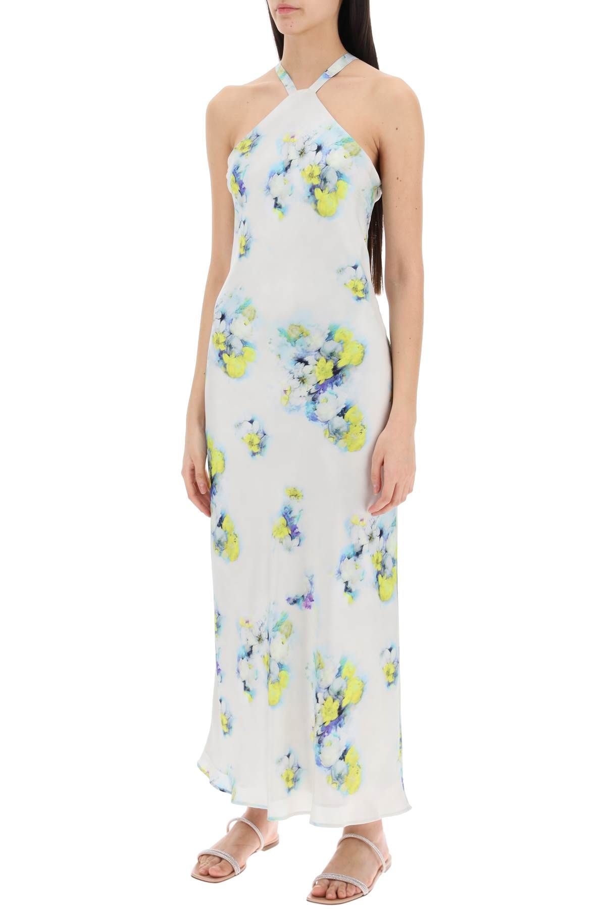 Shop Max Mara Maxi Satin Orbita Dress In In White