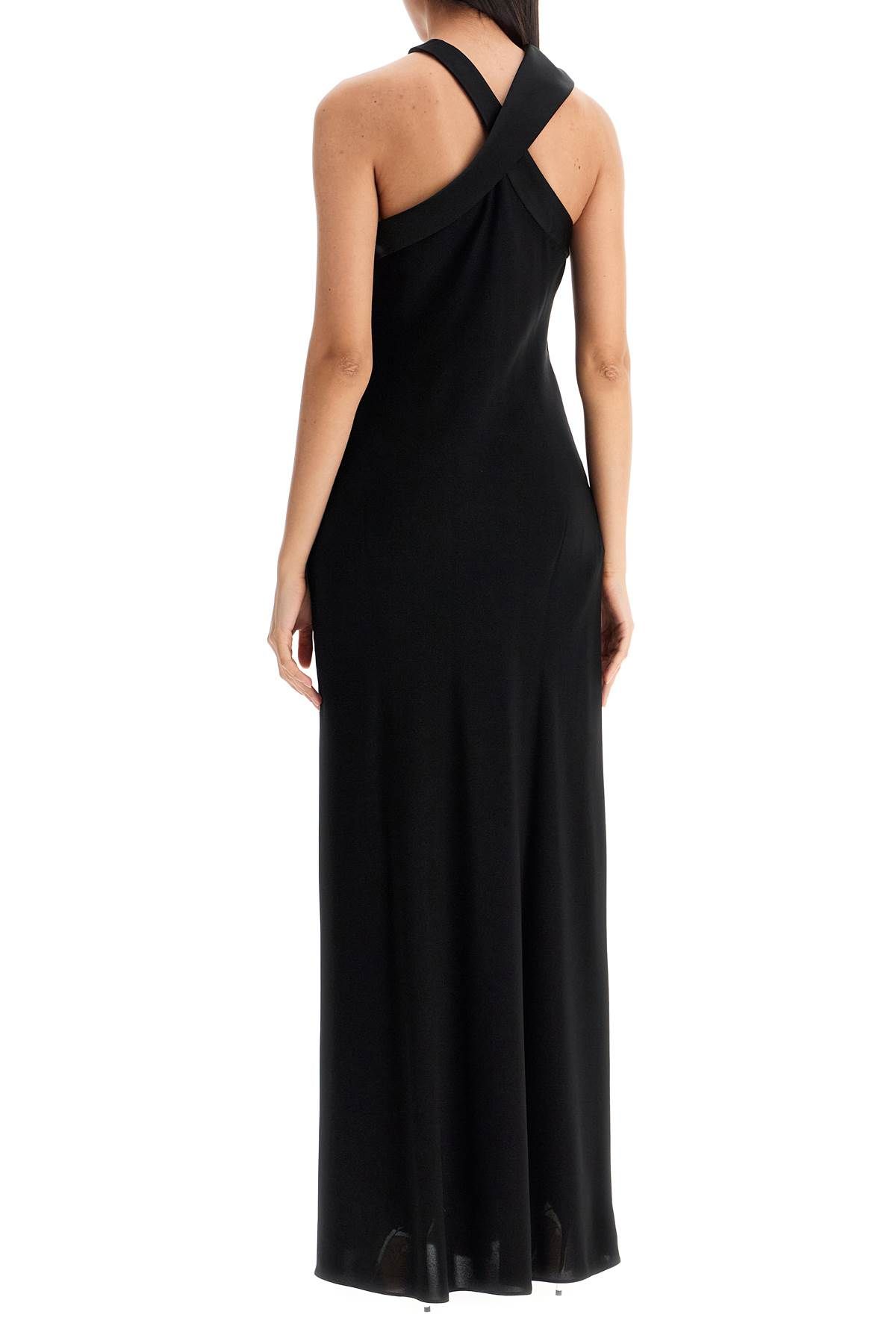 Shop Max Mara Maxi Dress With Satin Neckline 'anta In Black