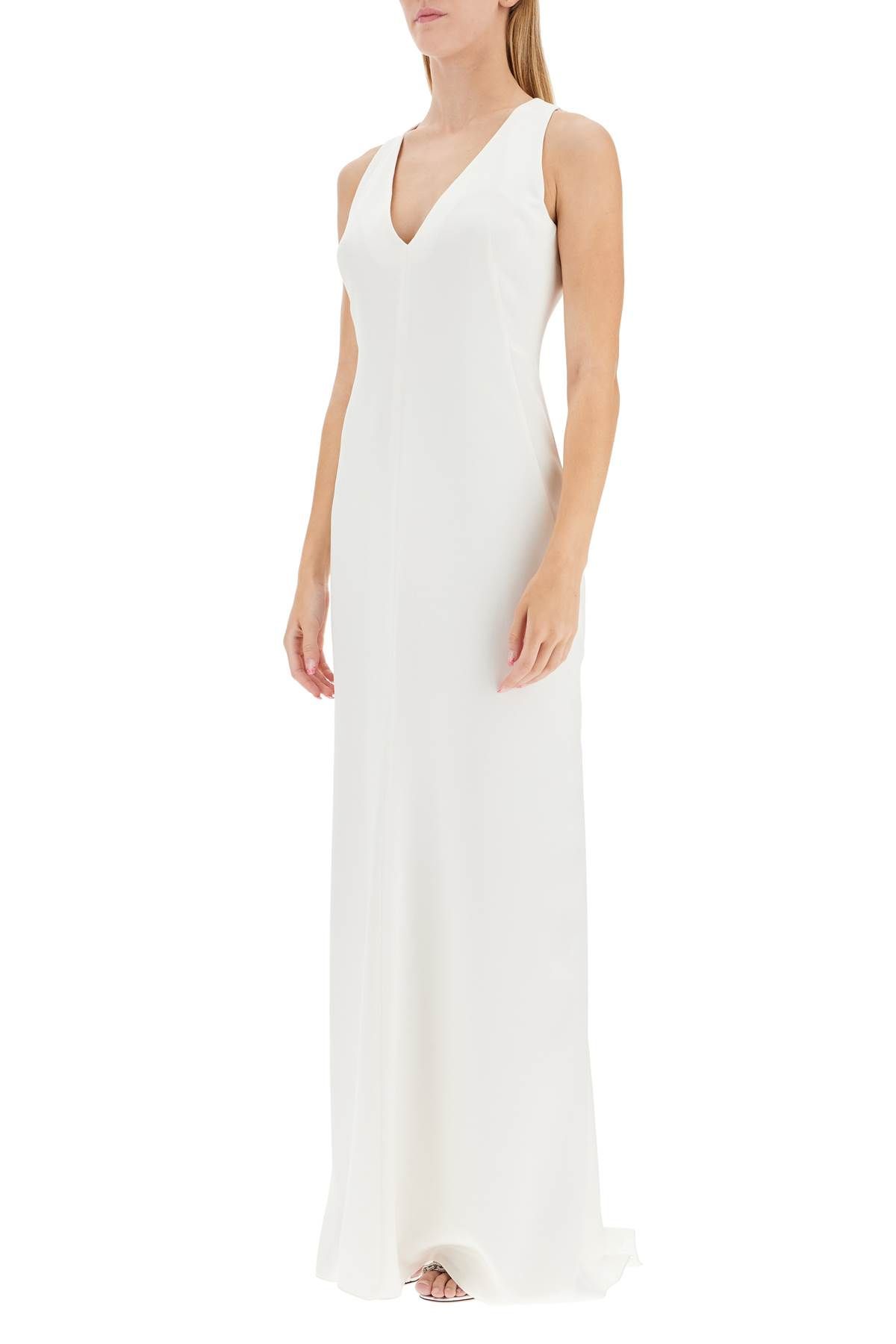 Shop Max Mara Maxi Silk Crãªpe De Chine Dress In White