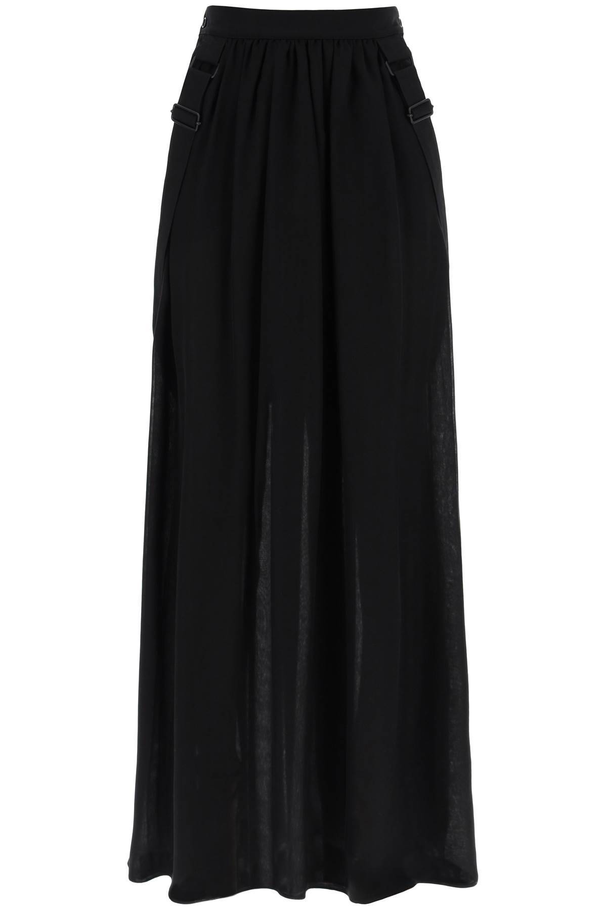 Max Mara Maxi Silk Chiffon Jedy Skirt In In Black
