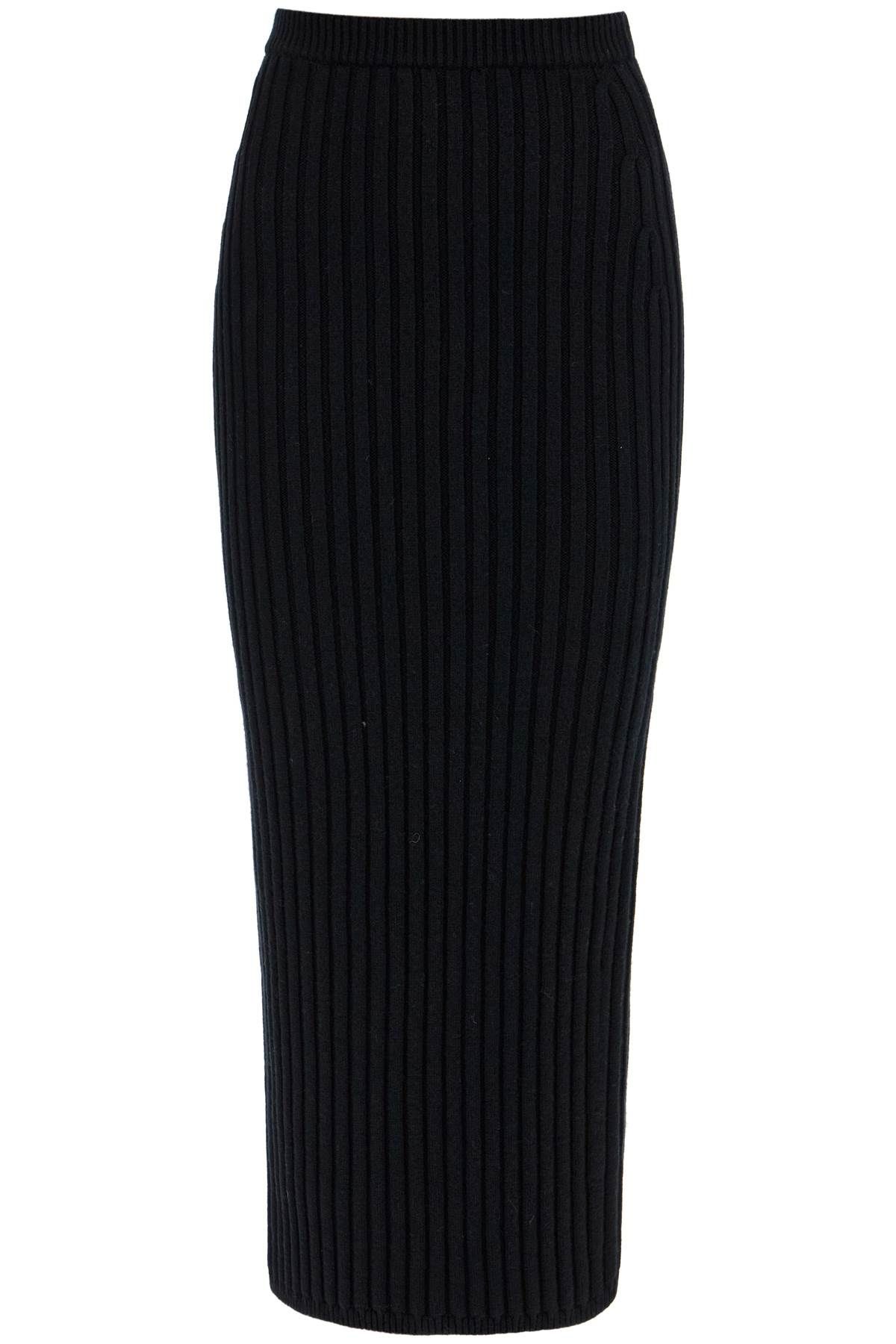 Shop Max Mara Seta Rib Knit Skirt In Black