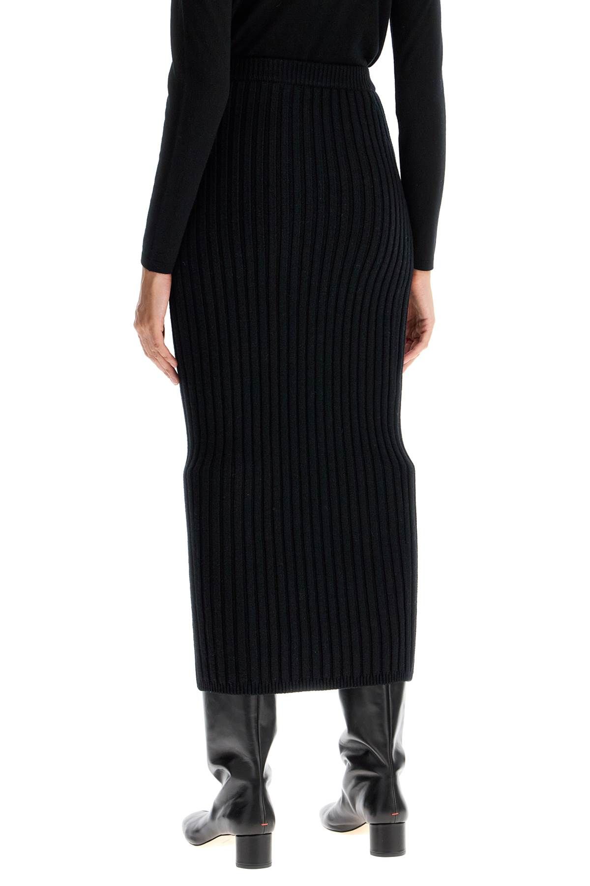 Shop Max Mara Seta Rib Knit Skirt In Black