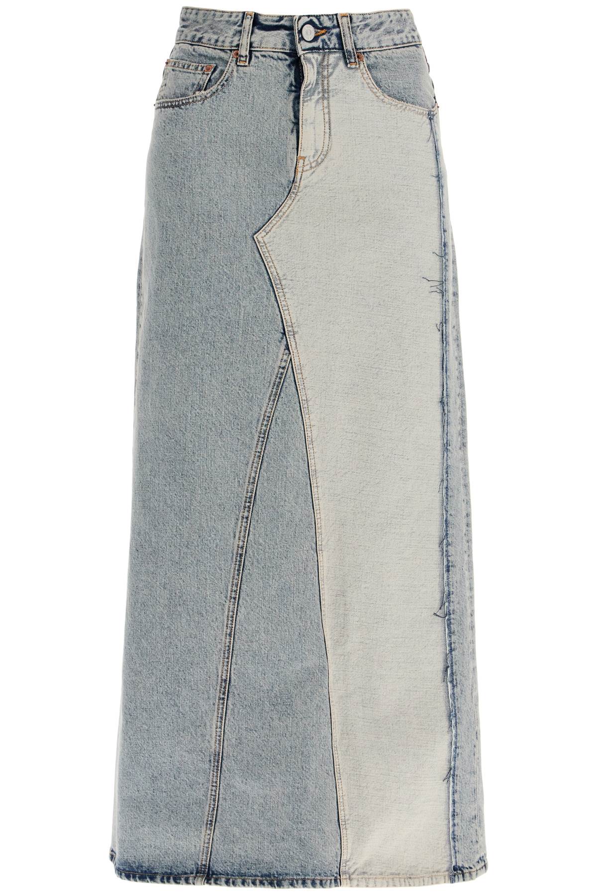 Shop Mm6 Maison Margiela Maxi Denim Skirt In Seven In Blue