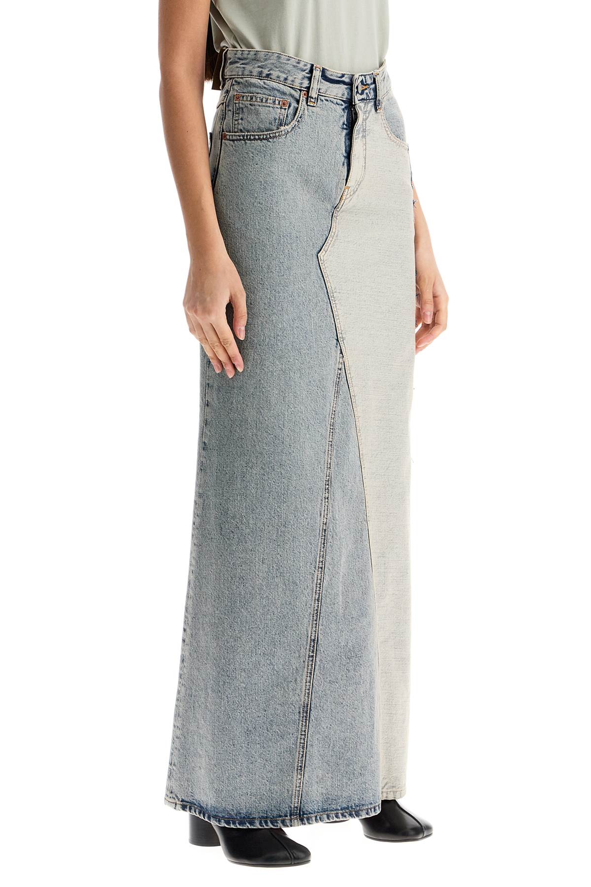 Shop Mm6 Maison Margiela Maxi Denim Skirt In Seven In Blue