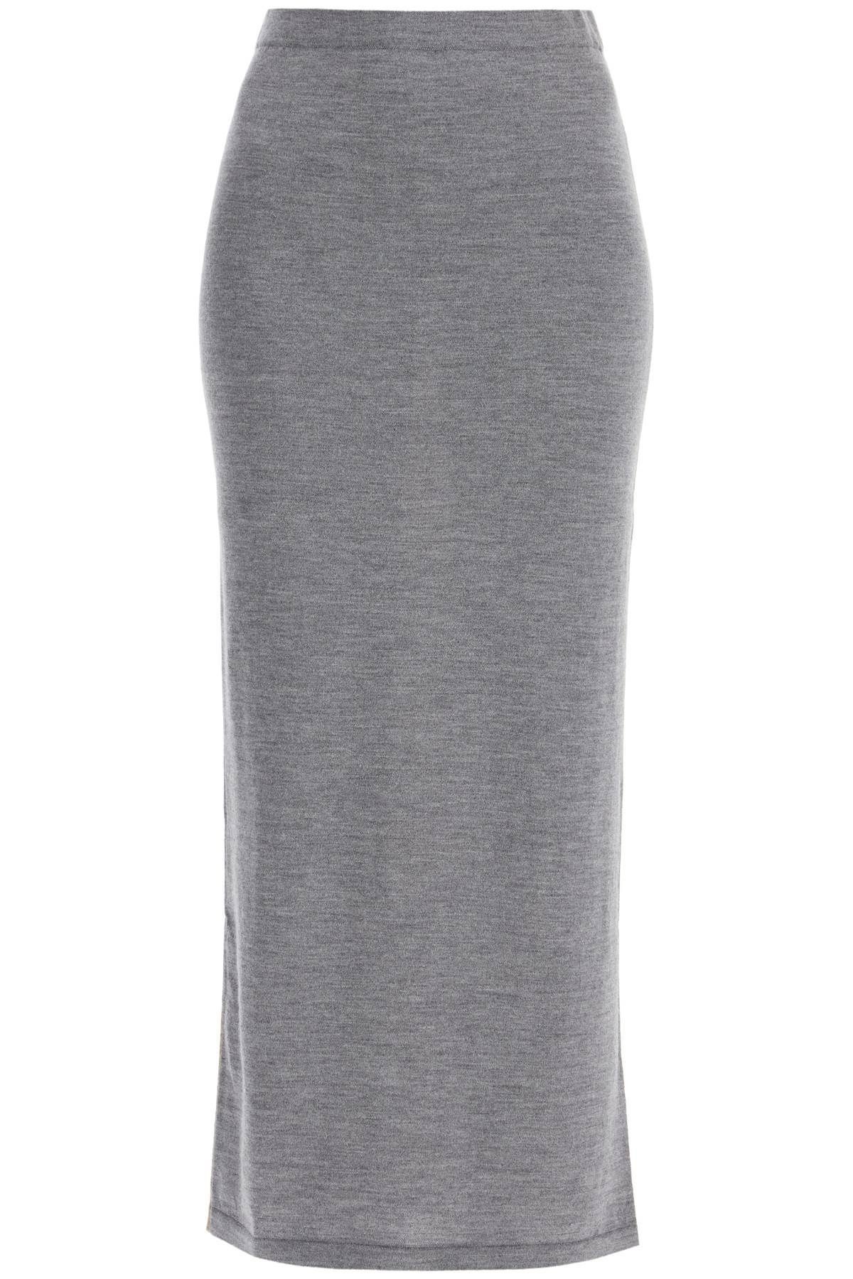 Shop Moschino Bicolor Knit Skirt In Grey