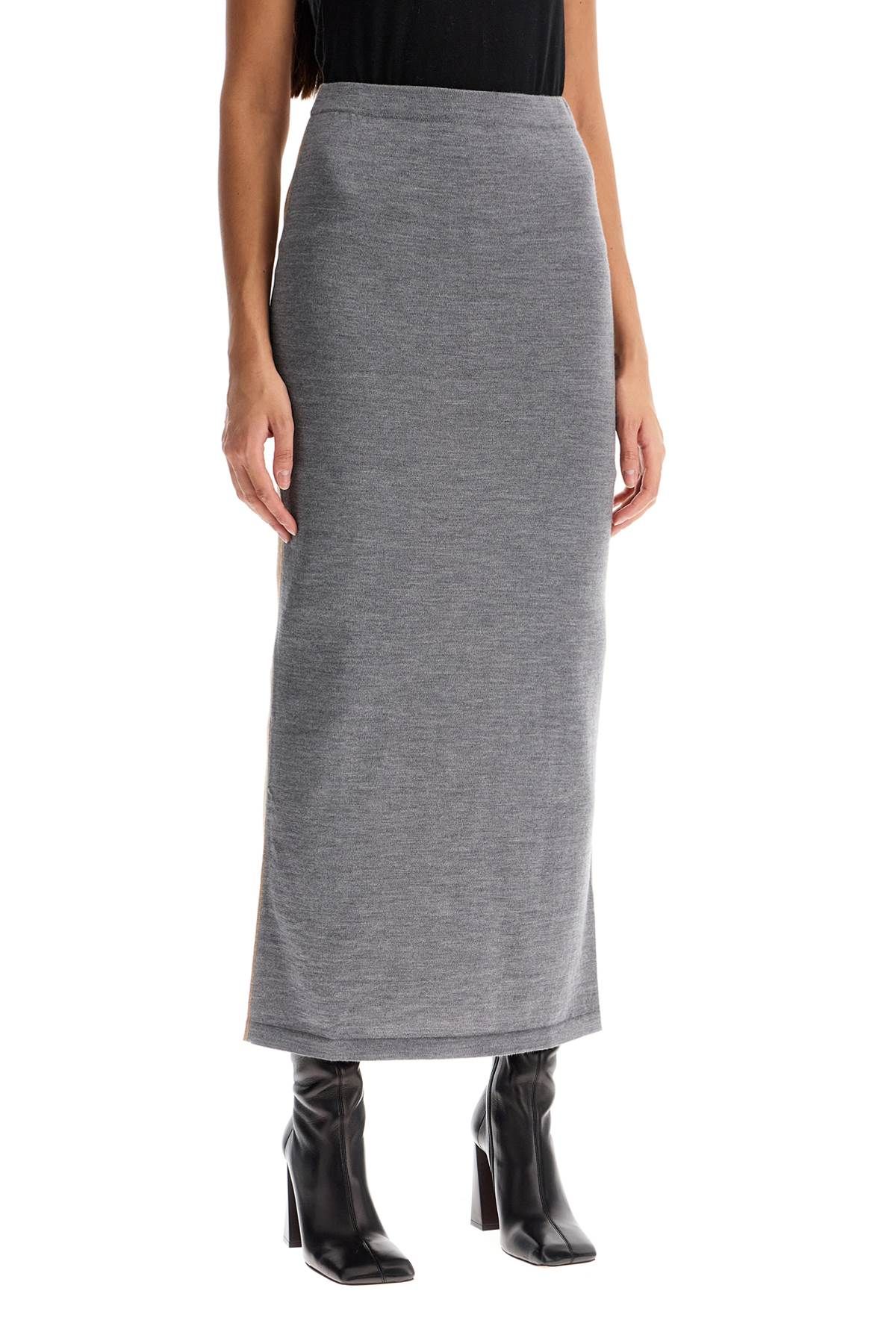 Shop Moschino Bicolor Knit Skirt In Grey