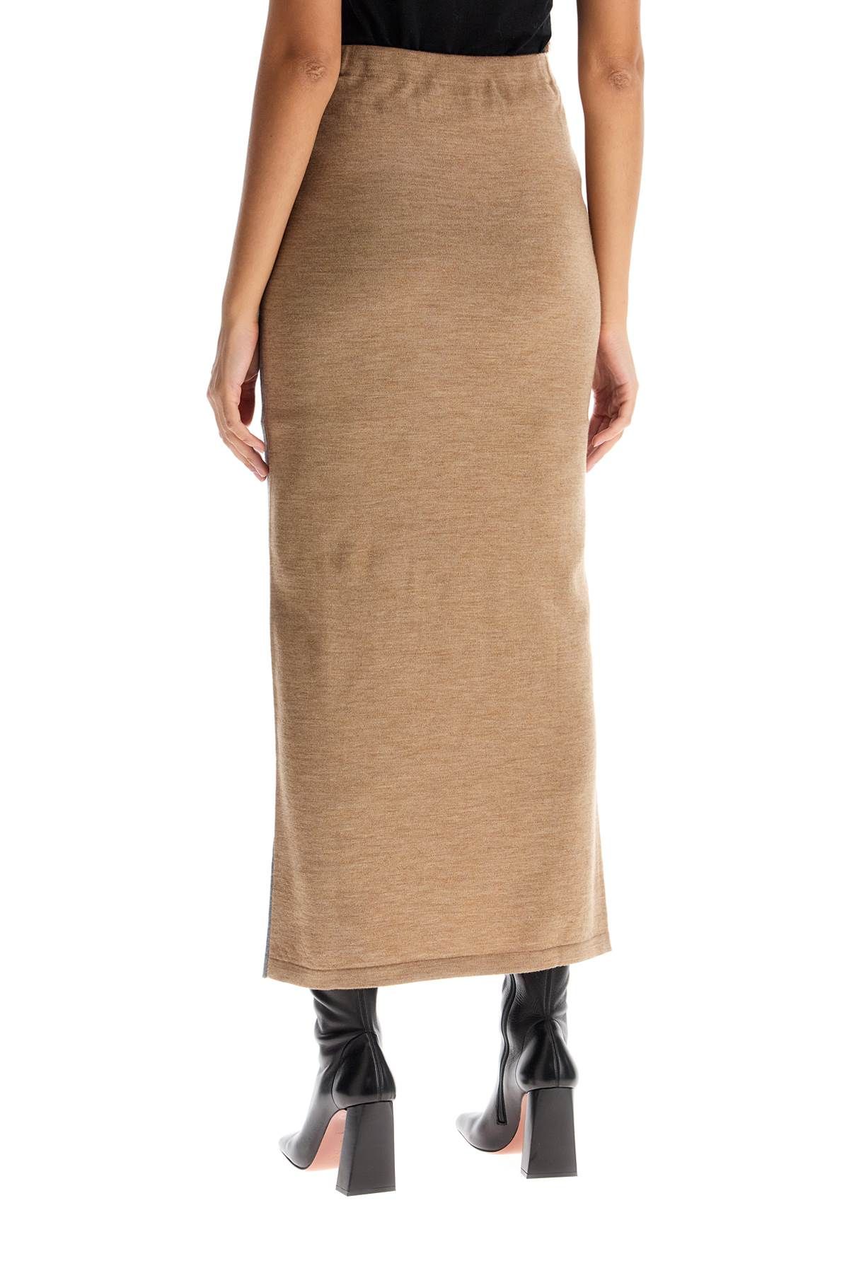 Shop Moschino Bicolor Knit Skirt In Grey