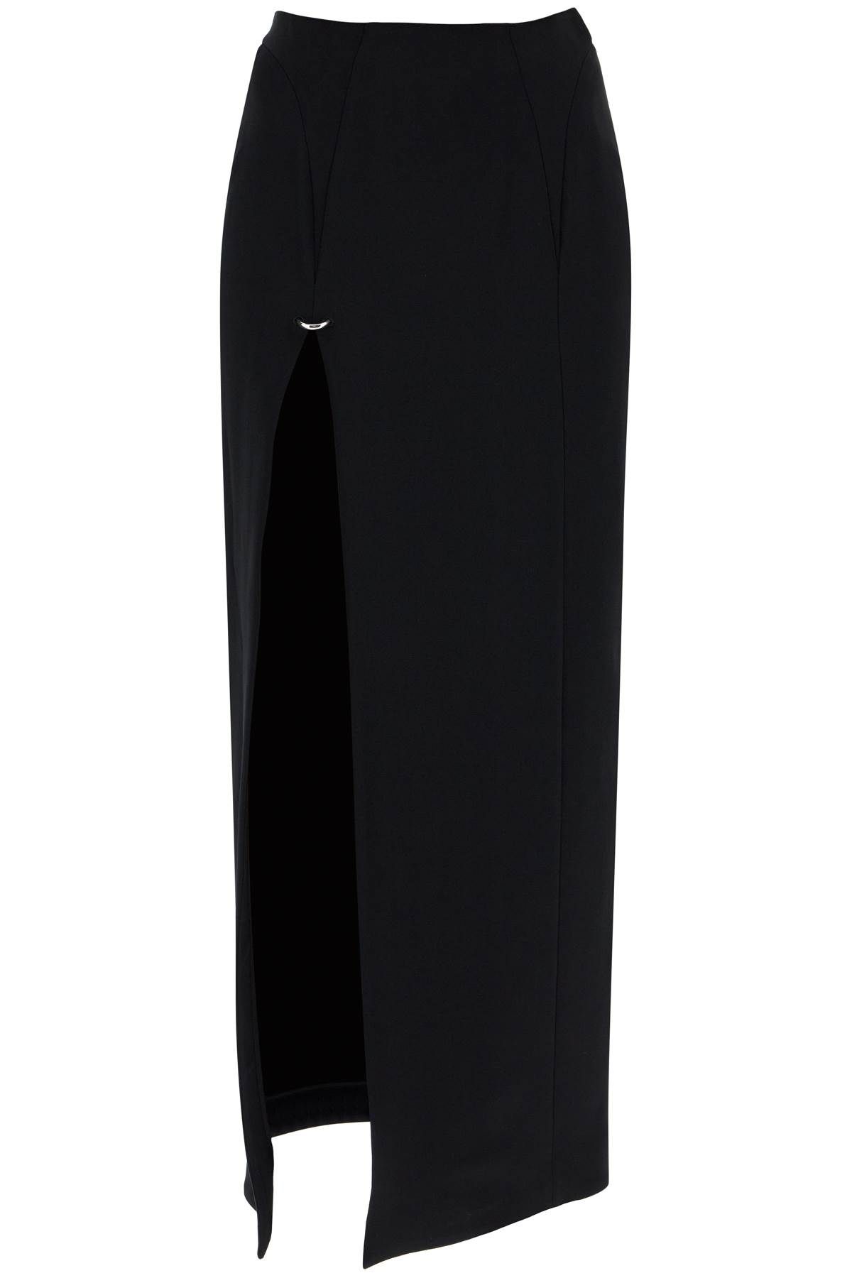 Shop Mugler Long Skirt With Piercing Detail In Black