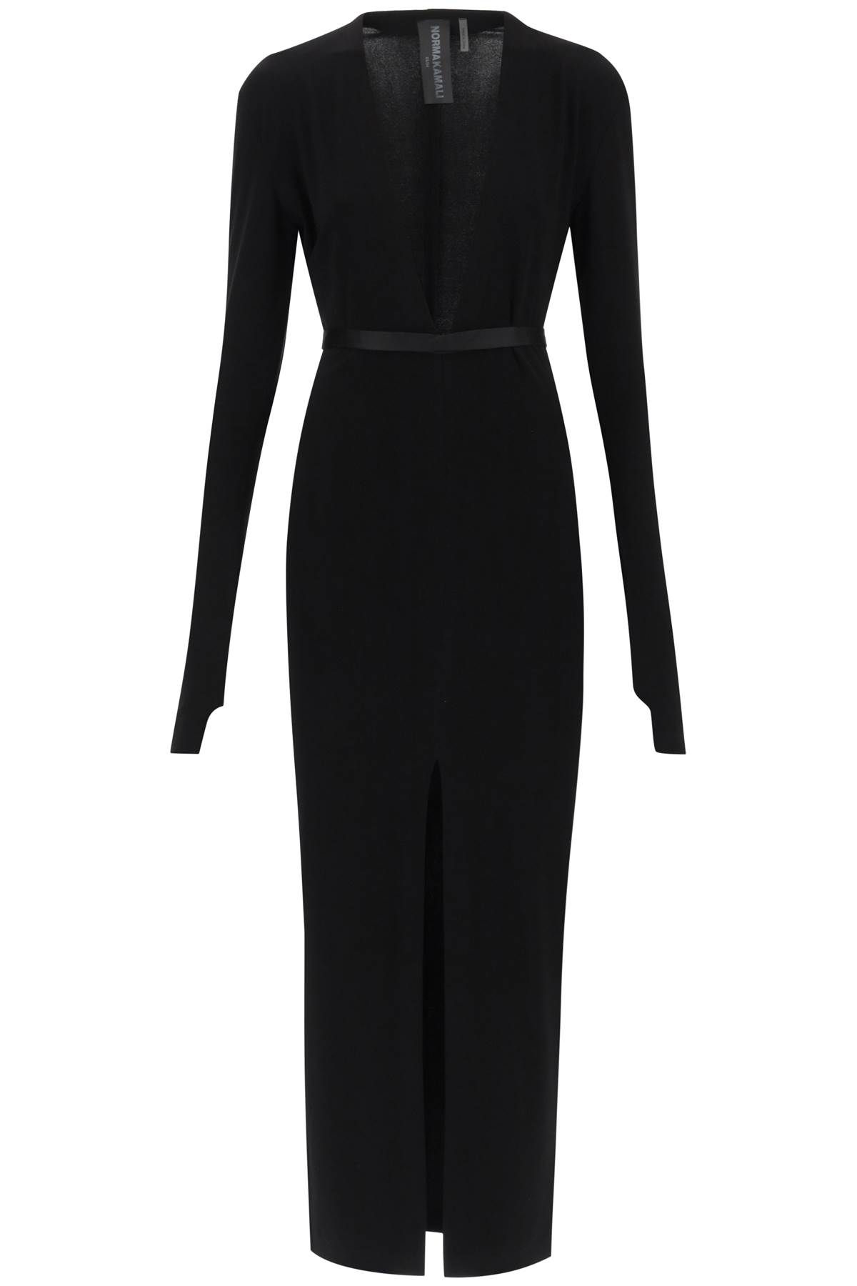 Shop Norma Kamali Maxi Dress In Poly Lycra In Black