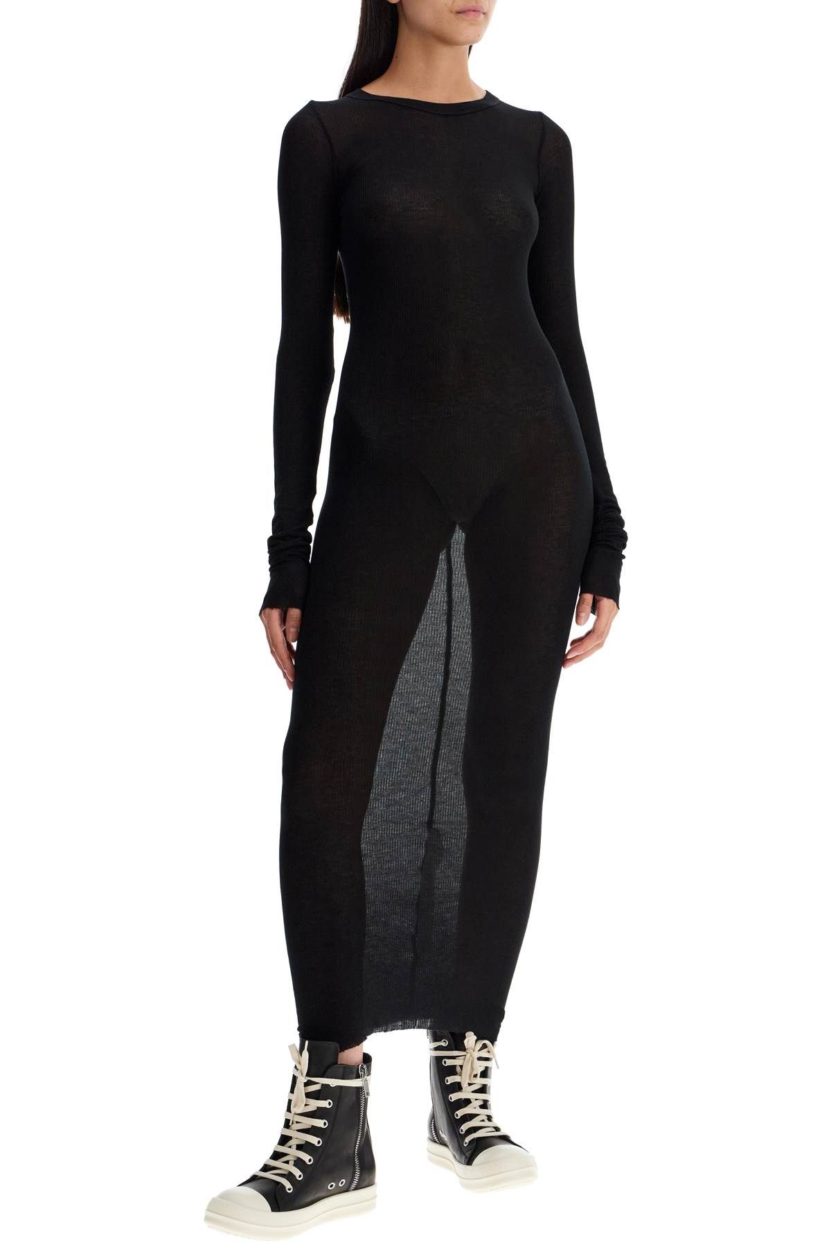 RICK OWENS LONG FITTED JERSEY DRESS 