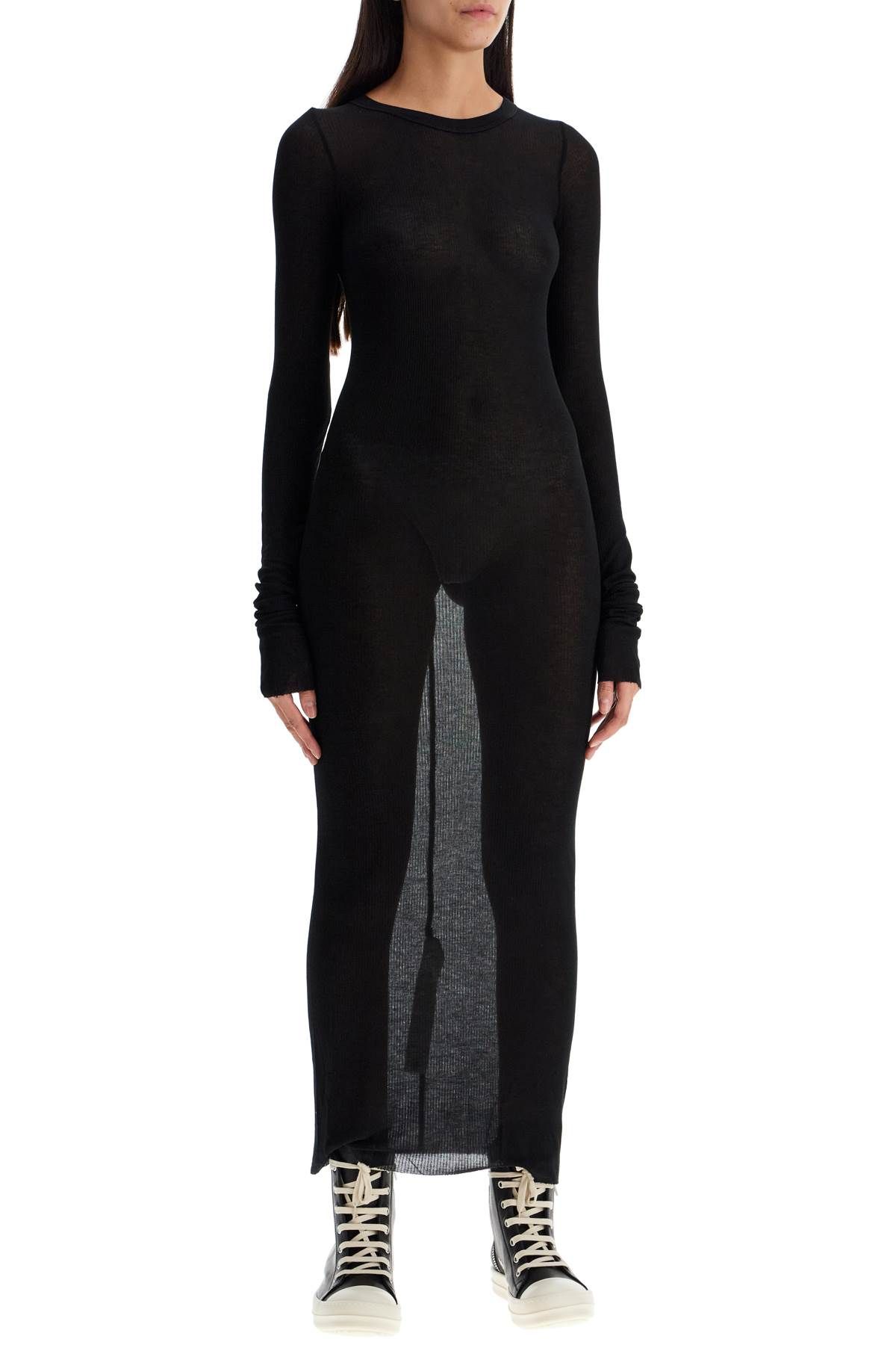 RICK OWENS LONG FITTED JERSEY DRESS 