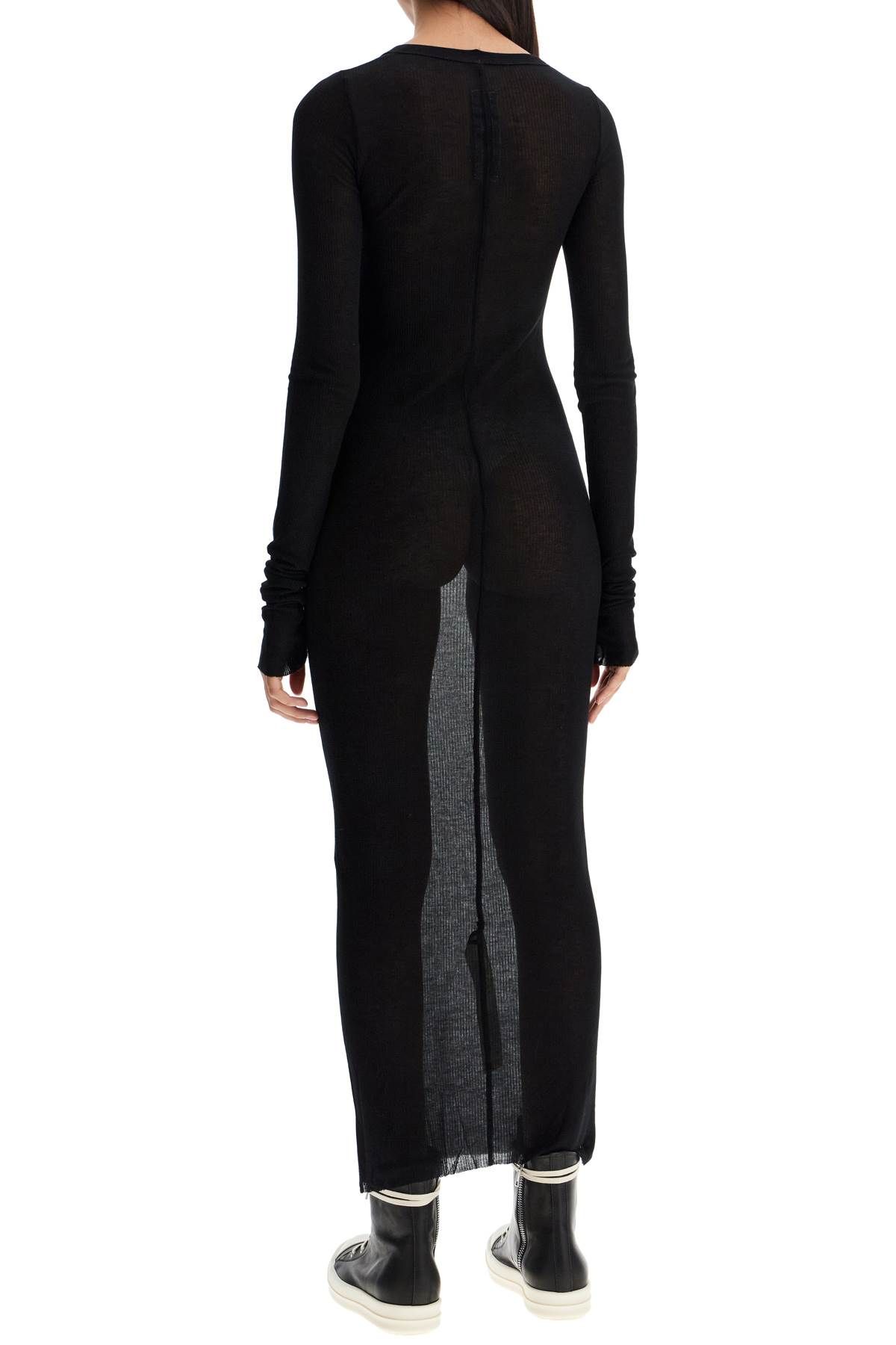 Shop Rick Owens Long Fitted Jersey Dress In Black