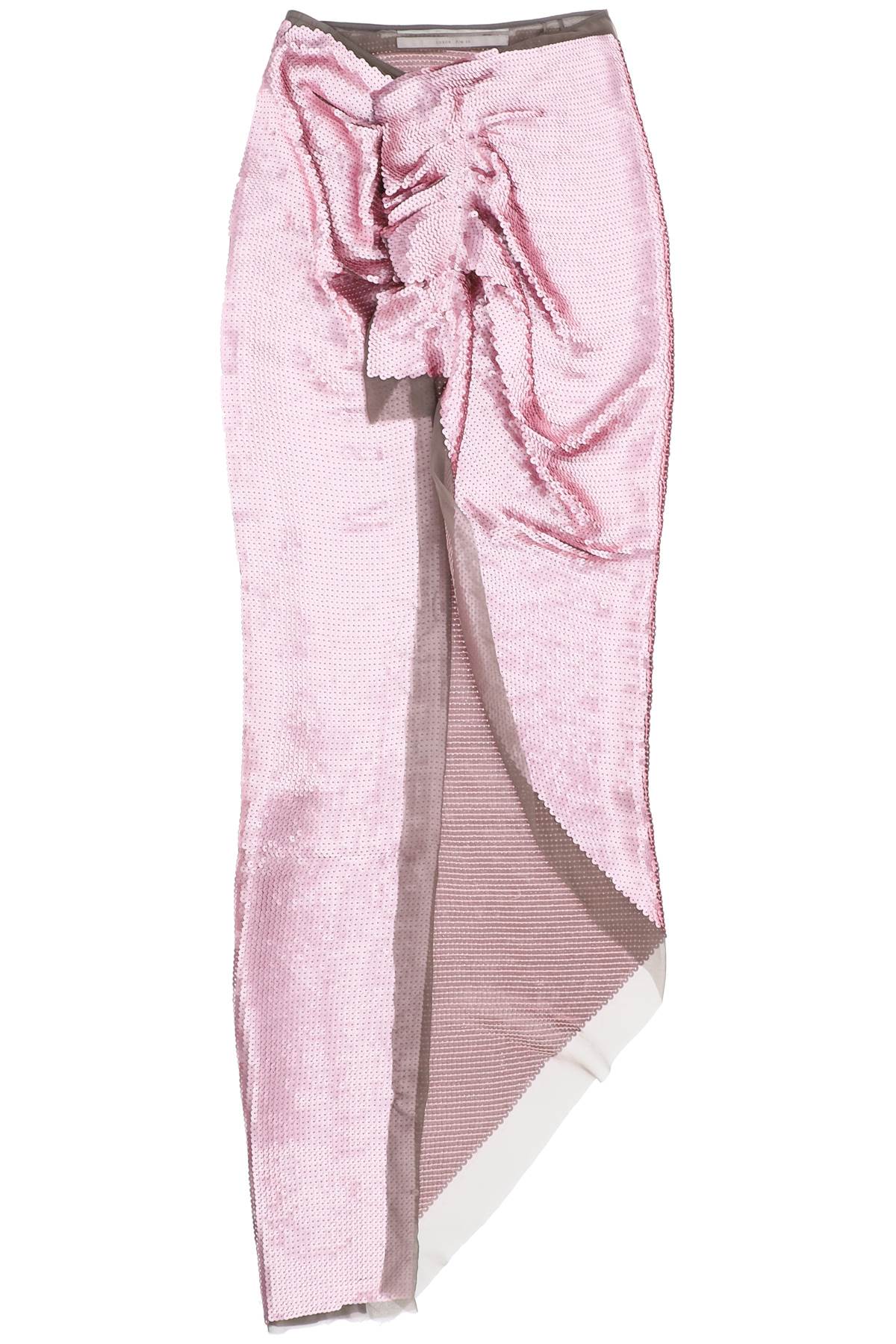 Shop Rick Owens Sequin-embroidered Skirt With Train In Pink