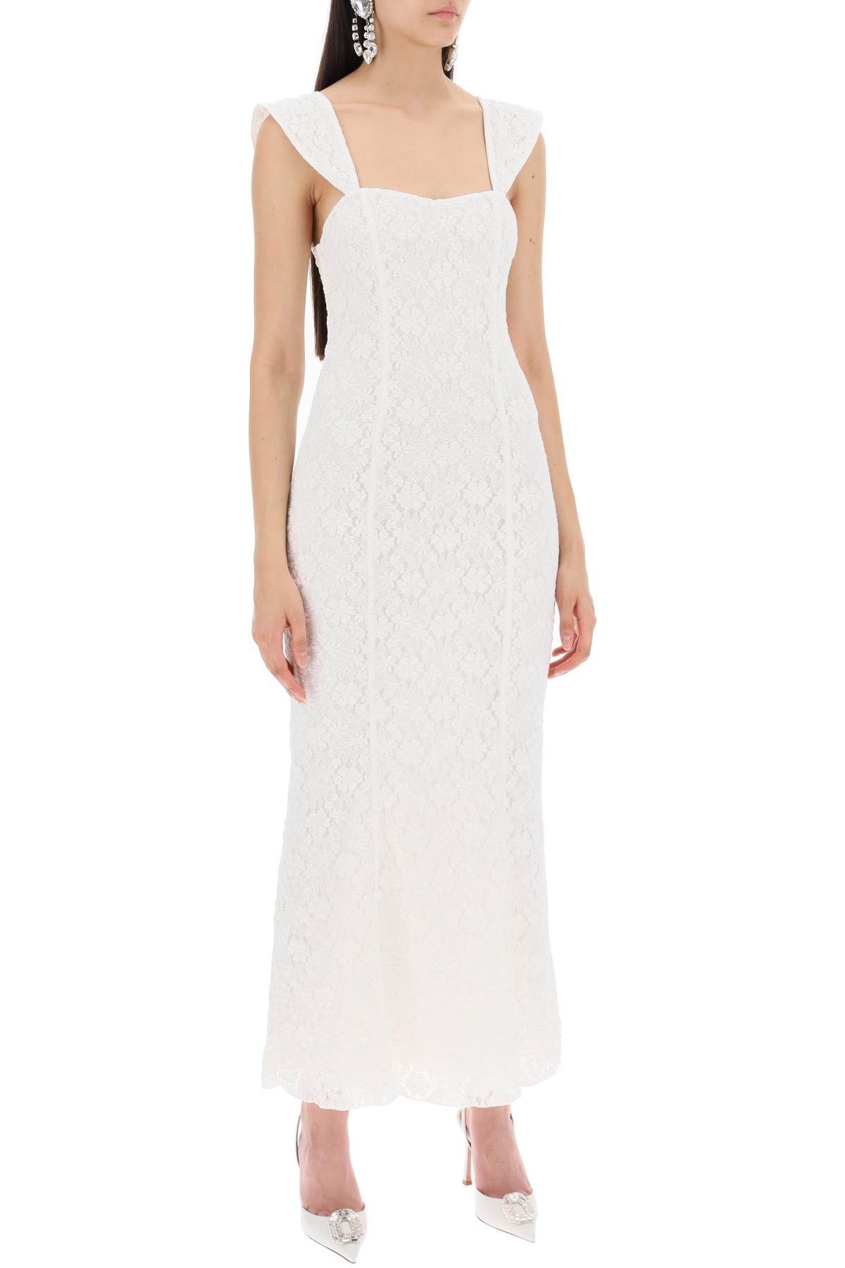 Shop Rotate Birger Christensen Maxi Lace Dress In Italian In White