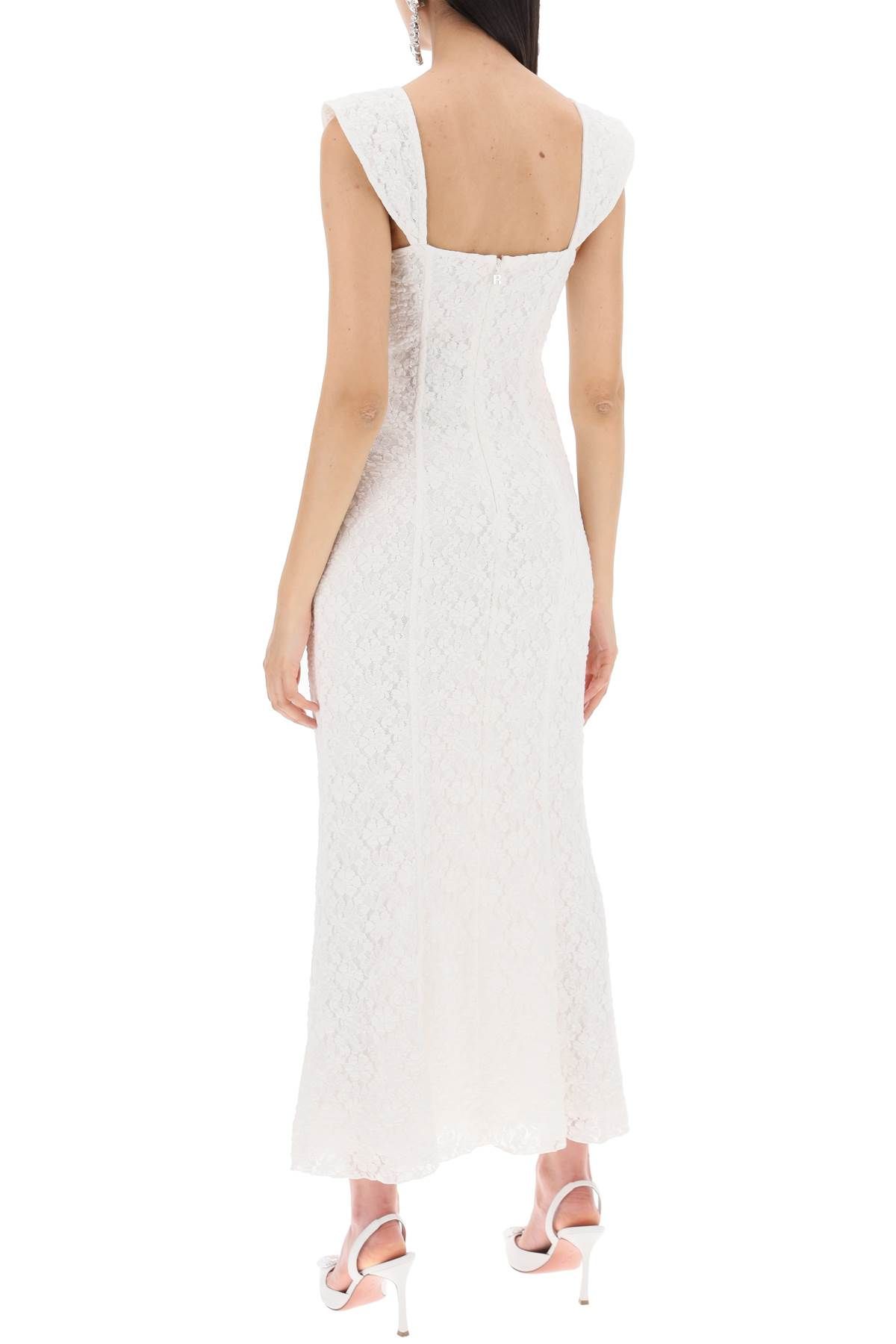 Shop Rotate Birger Christensen Maxi Lace Dress In Italian In White