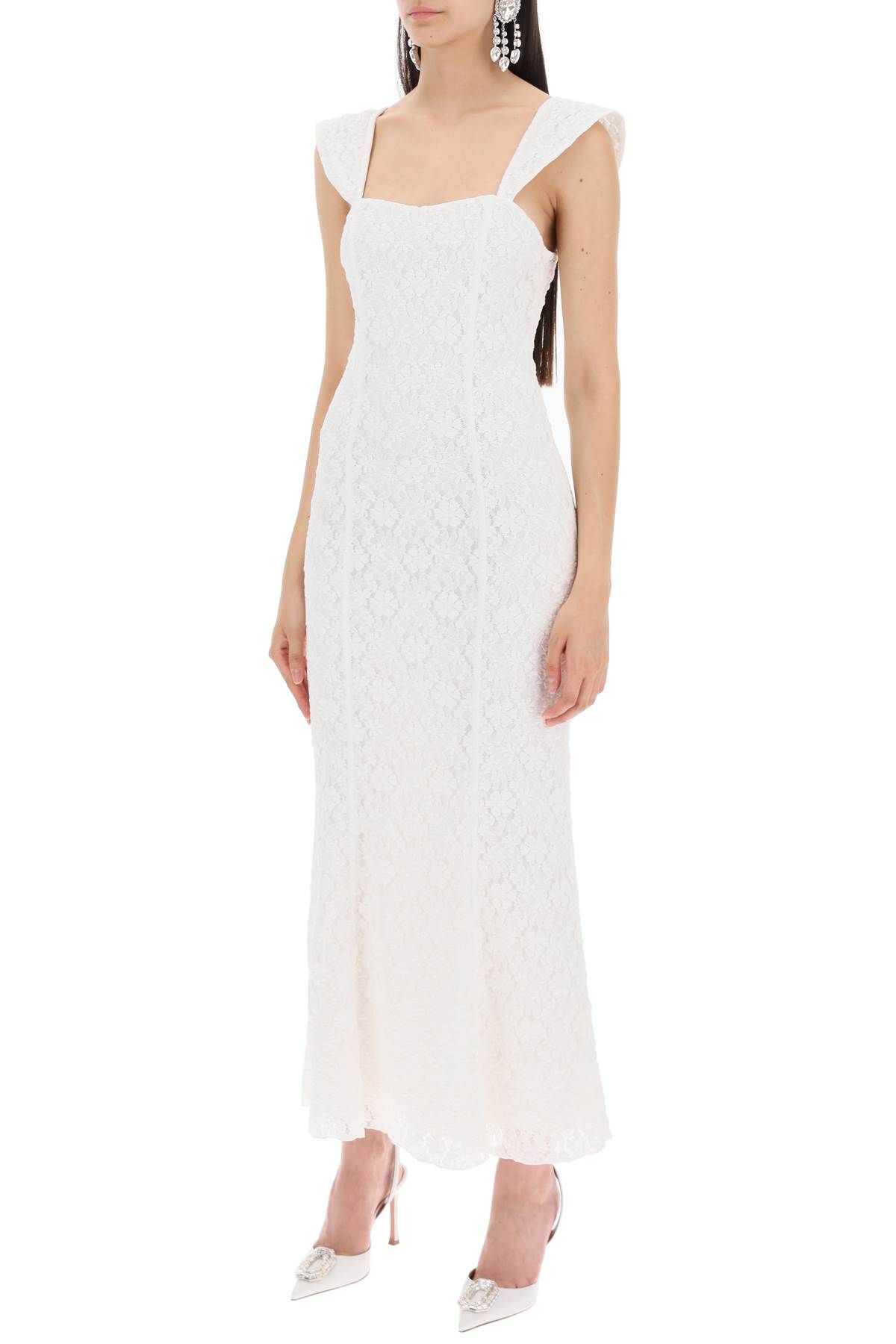 Shop Rotate Birger Christensen Maxi Lace Dress In Italian In White