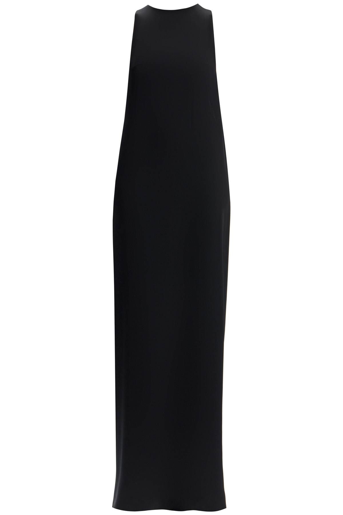 Shop Saint Laurent Long Knotted Dress With Back Tie In Black