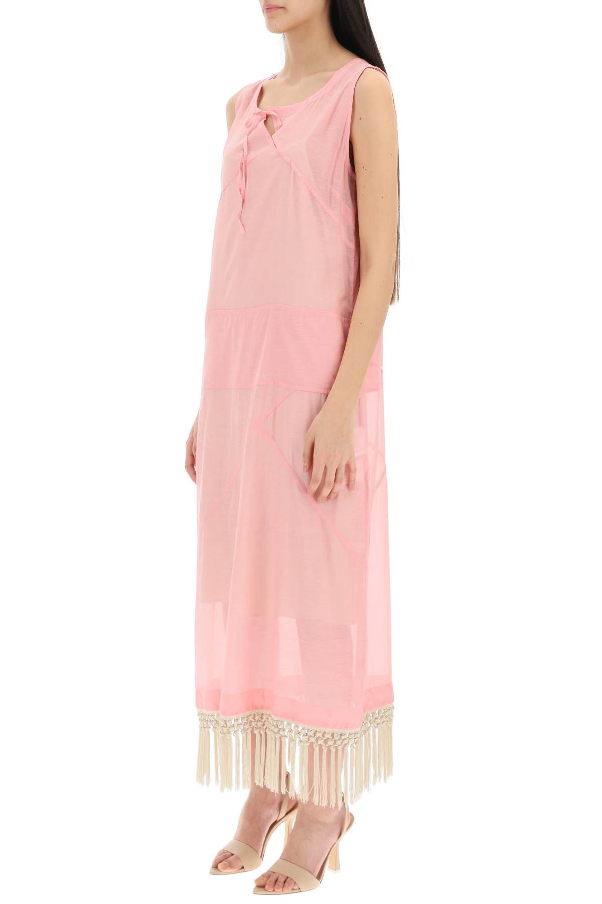 Shop Saks Potts 'stanni' Cotton And Silk Dress In Pink