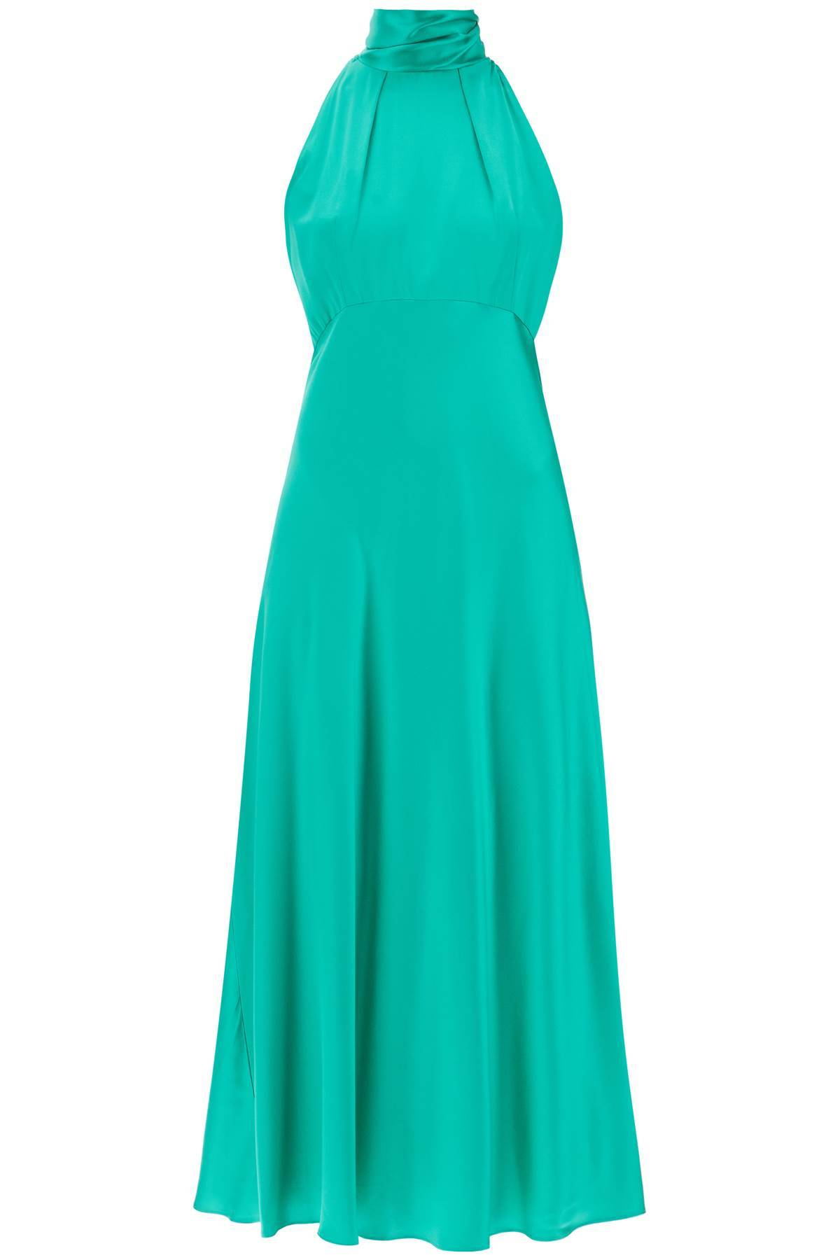 Shop Saloni 'michelle' Satin Dress In Green