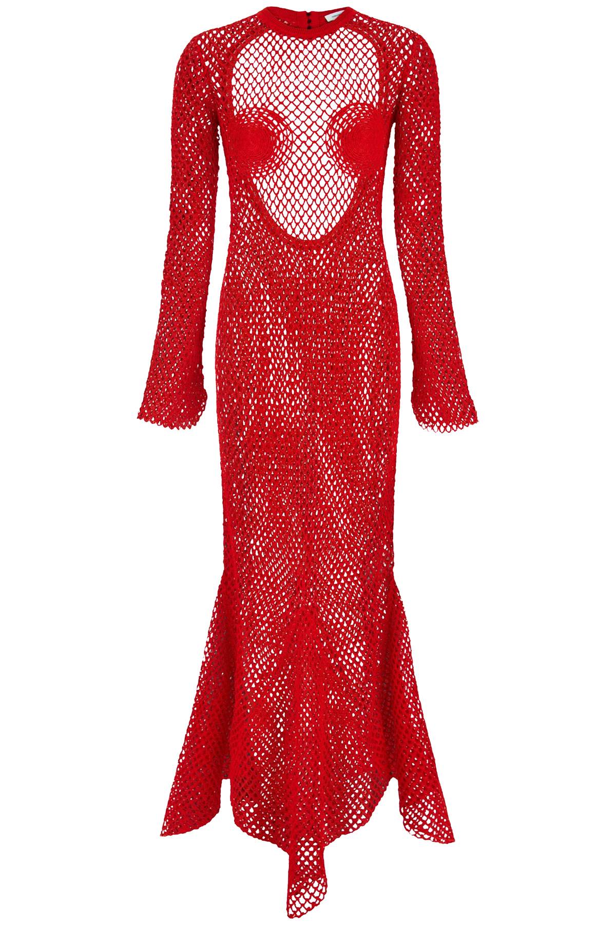 FERRAGAMO MAXI DRESS IN FISHNET KNIT