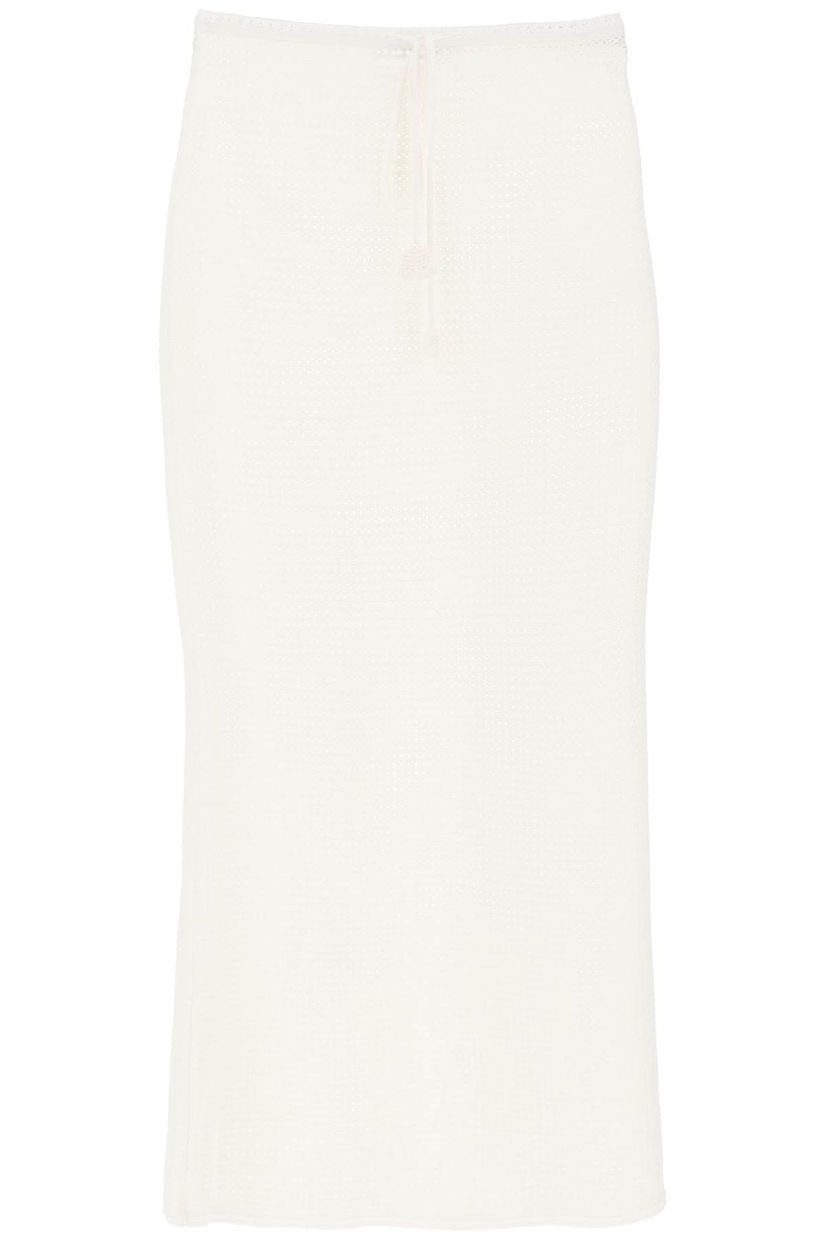 Shop Self-portrait Maxi Crochet Skirt For In White