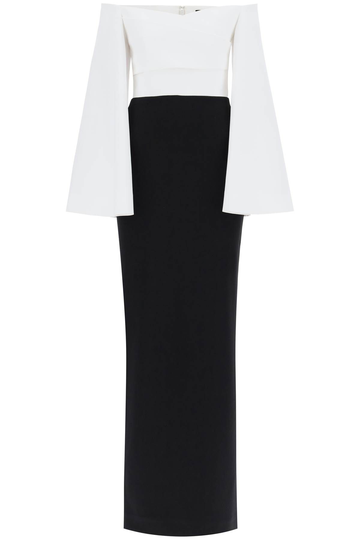 Shop Solace London Maxi Dress Eliana With Flared In Black,white