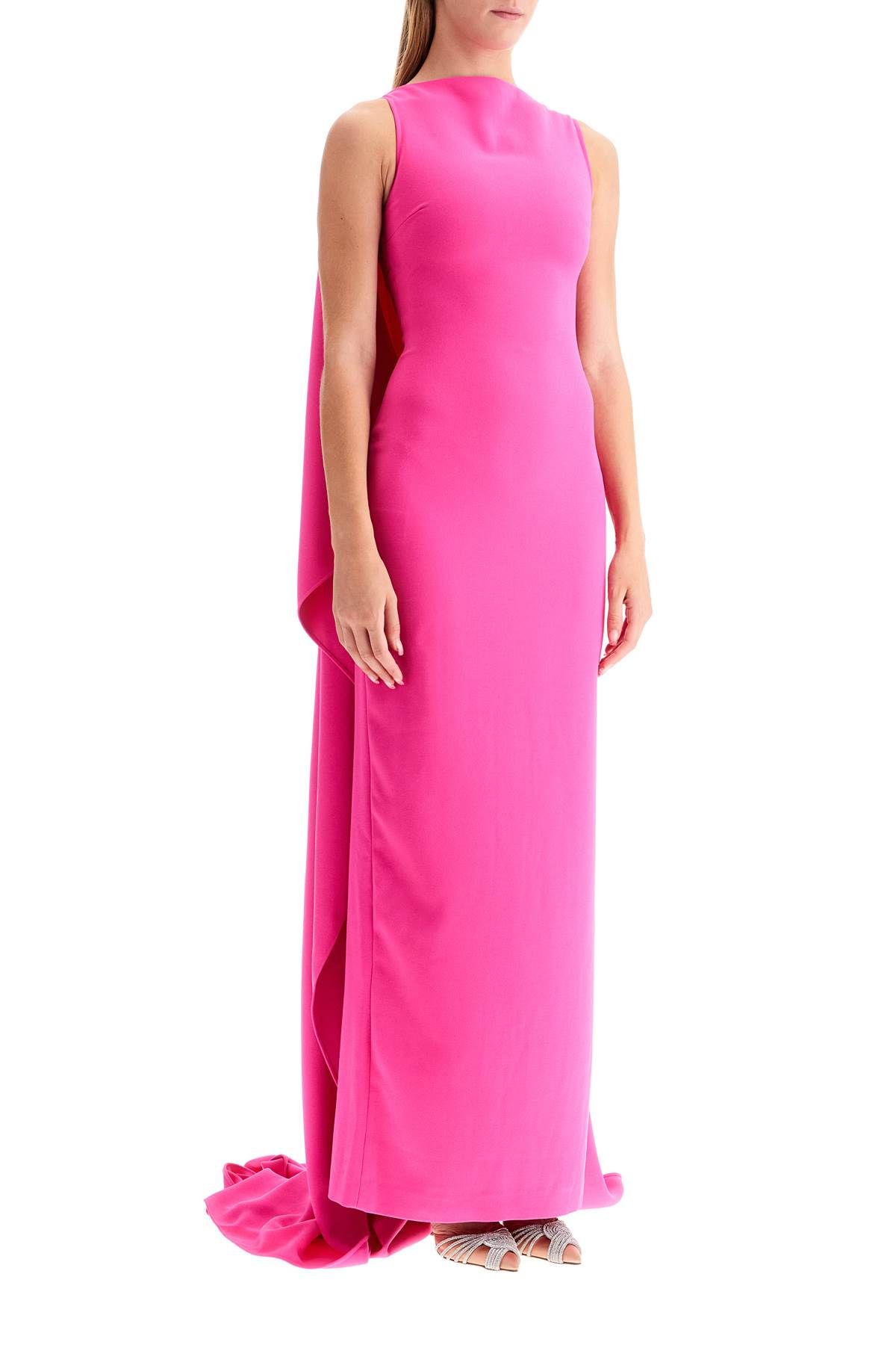 Shop Solace London 'kaila' Long Dress In Fuchsia