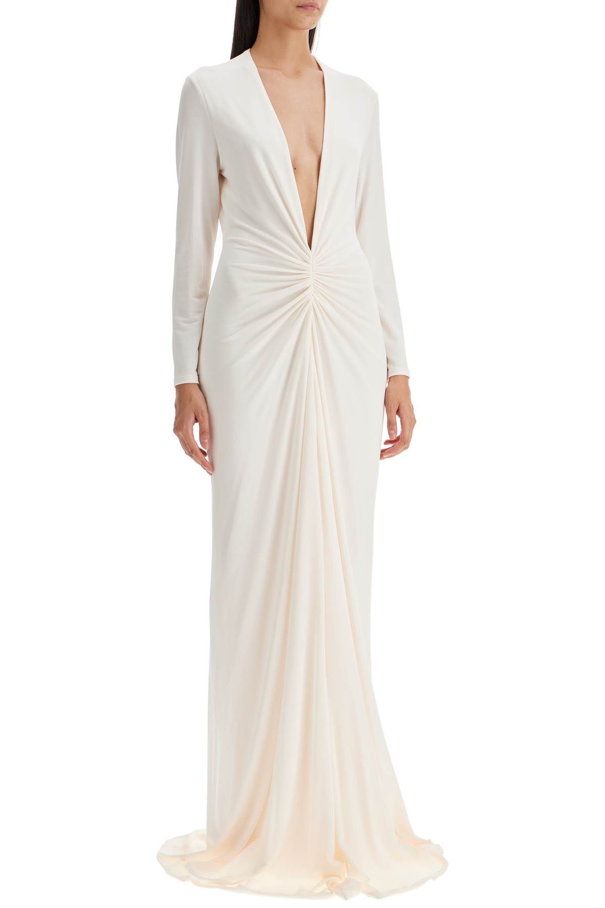 Shop Tom Ford Long Stretch Jersey Evening Dress In Neutro