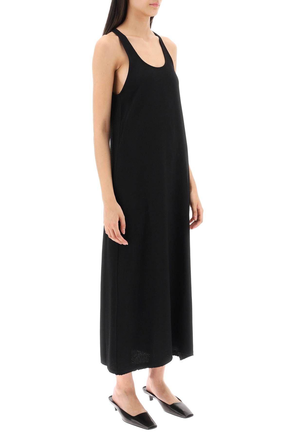 Shop Totême Tank Dress In Sablé Viscose In Black