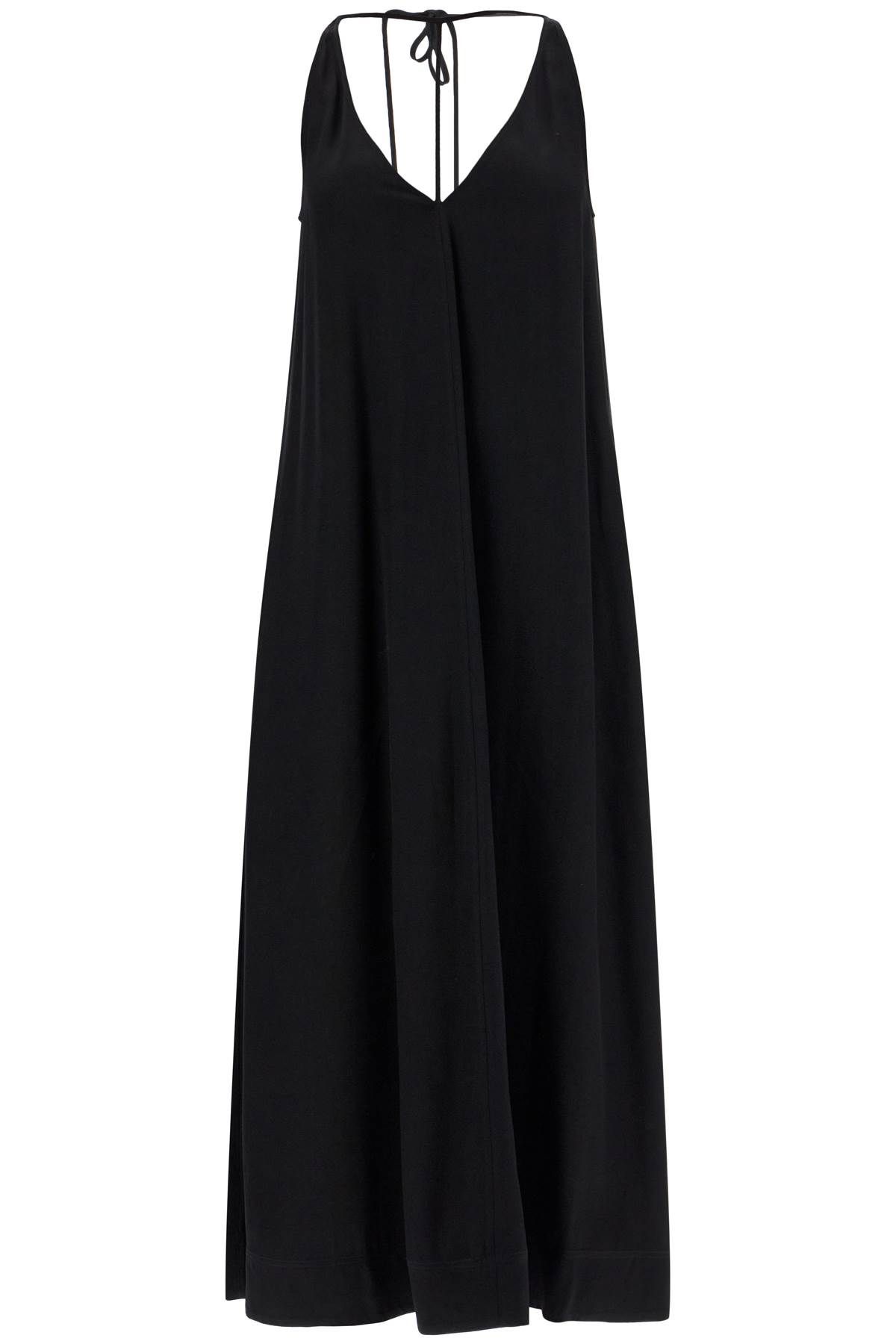 Shop Totême Maxi Dress With T-strap Belt In Black