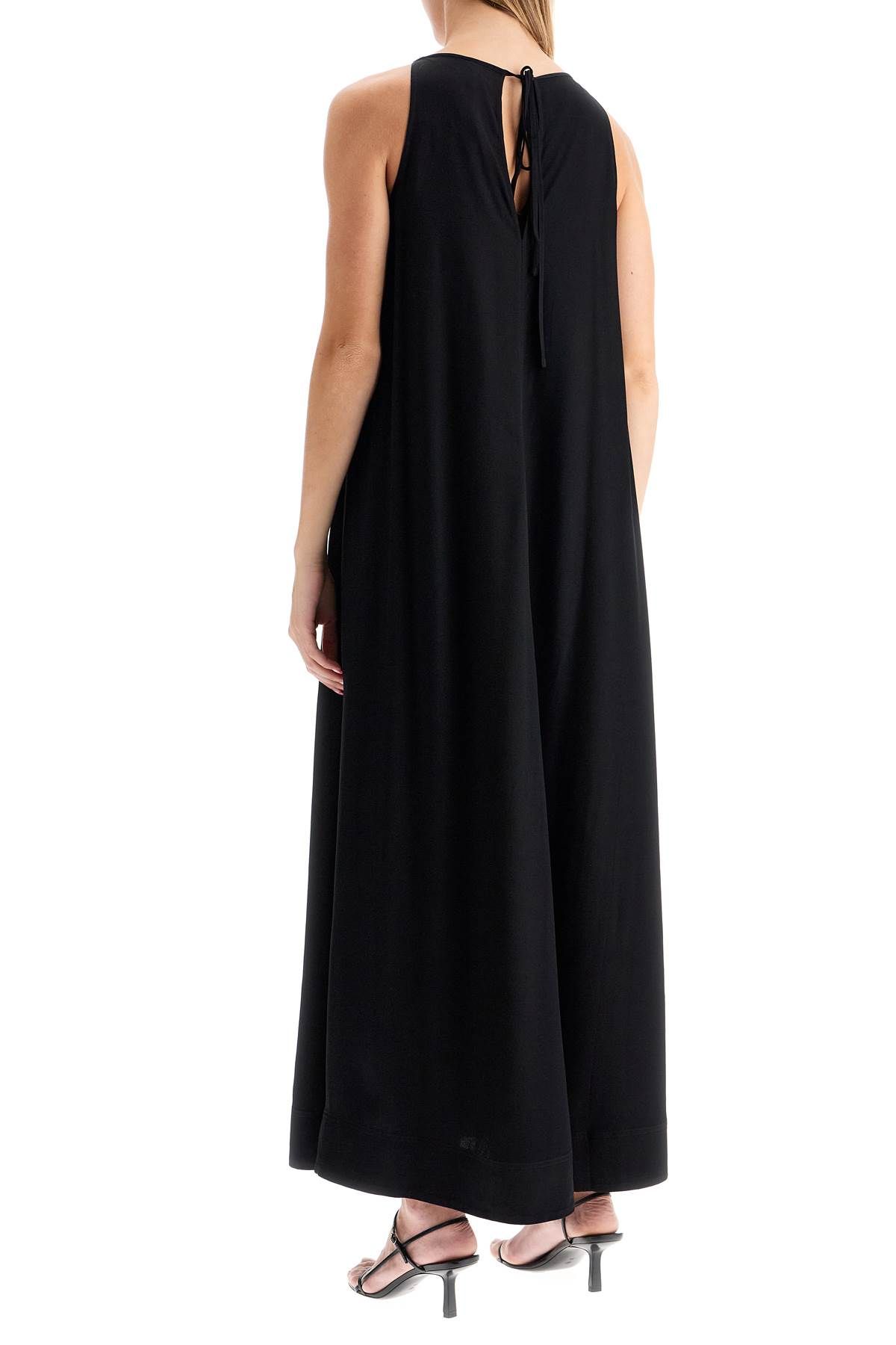 Shop Totême Maxi Dress With T-strap Belt In Black