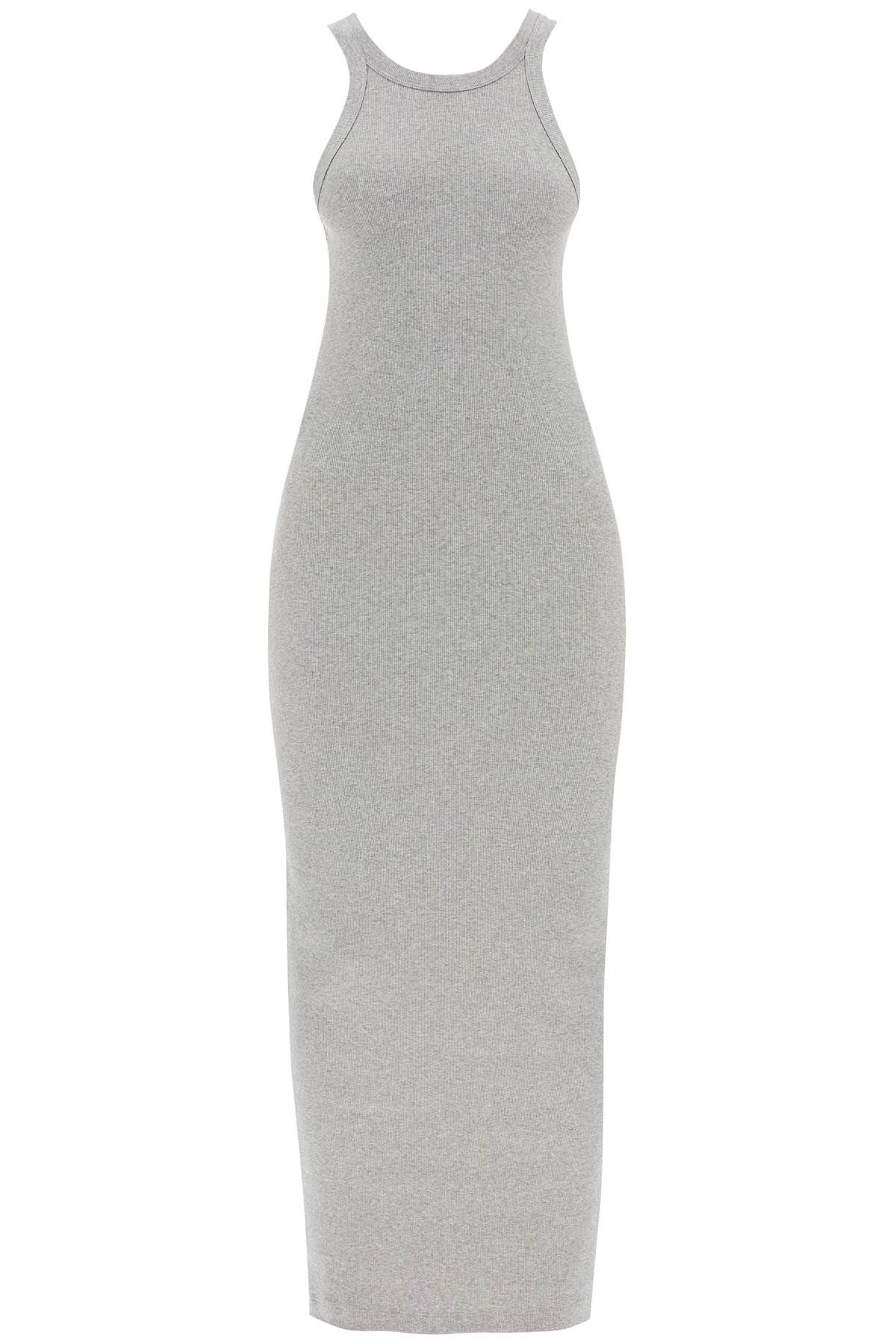 Shop Totême Curved Rib Tank Dress In Grey