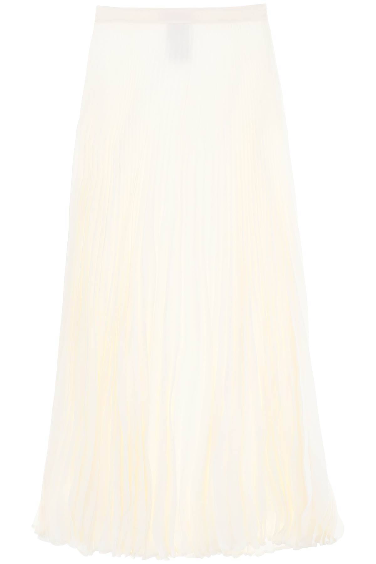 Shop Valentino Silk Jacquard Toile Iconographe Pleated Skirt In White