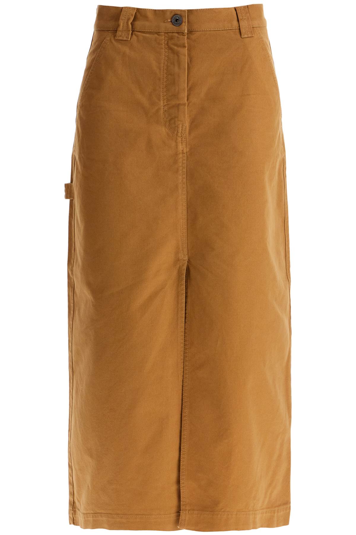 Shop Weekend Max Mara "long Canvas Skirt In Quincy Style In Brown