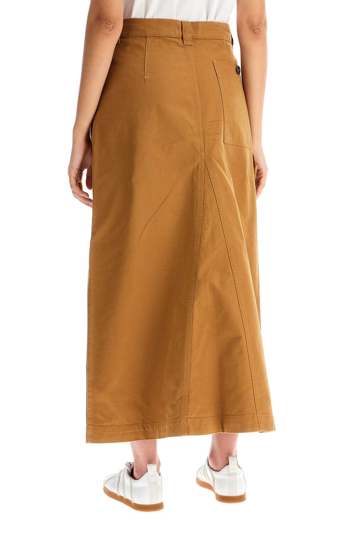 Shop Weekend Max Mara "long Canvas Skirt In Quincy Style In Brown