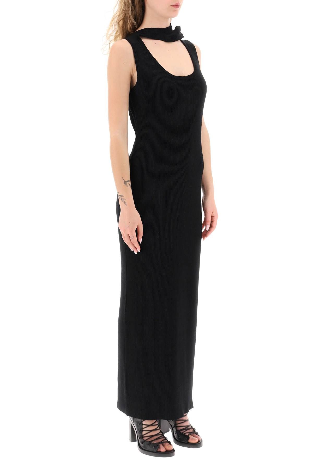 Shop Y/project Ribbed Knit Maxi Dress In Black