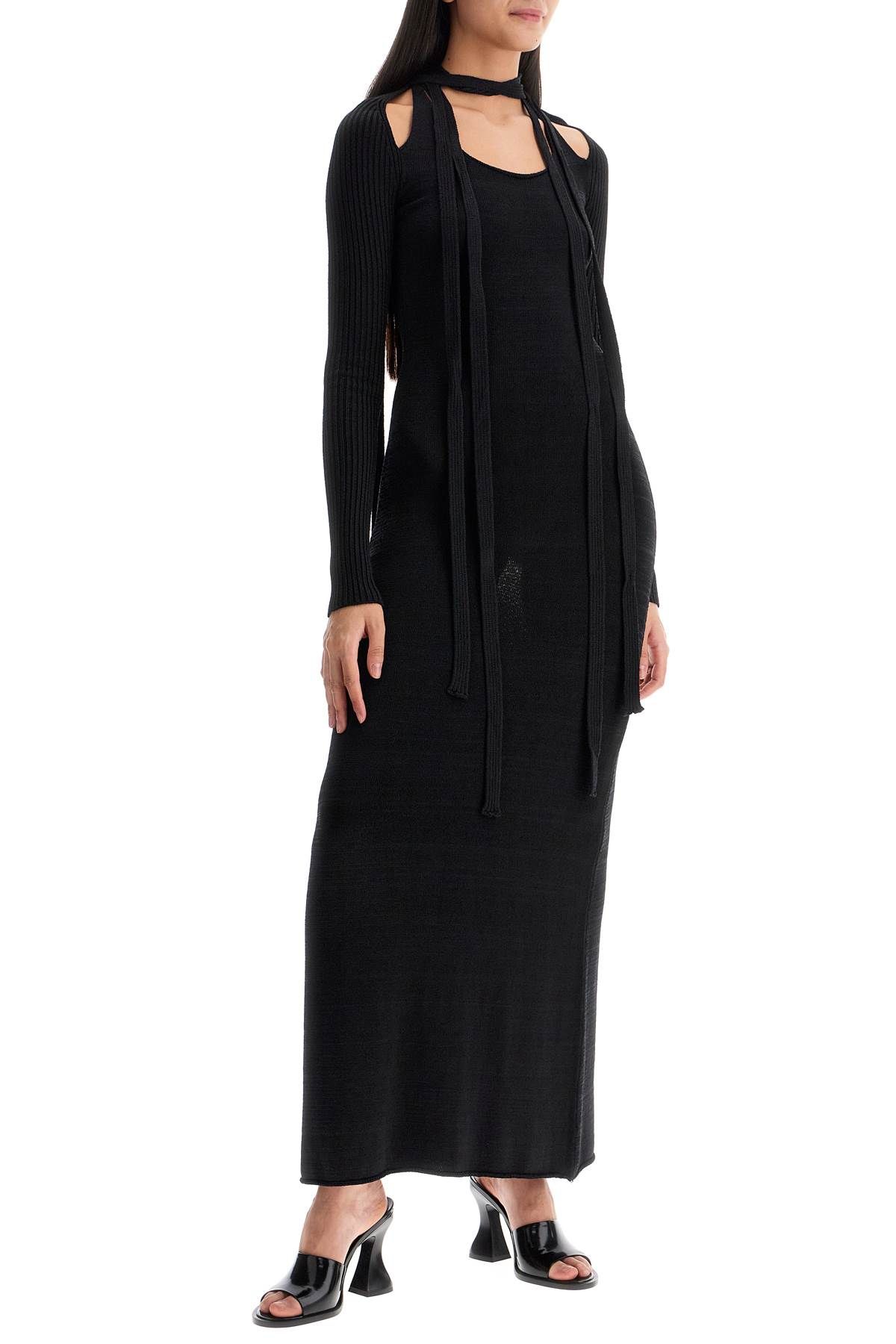 Shop Y/project Maxi Knit Dress In Italian In Black