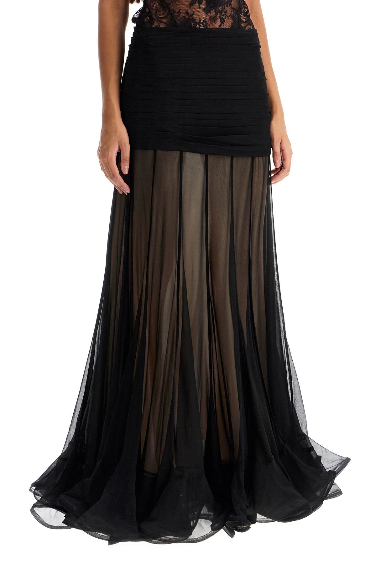 Shop Zimmermann Maxi Skirt With Fl In Black