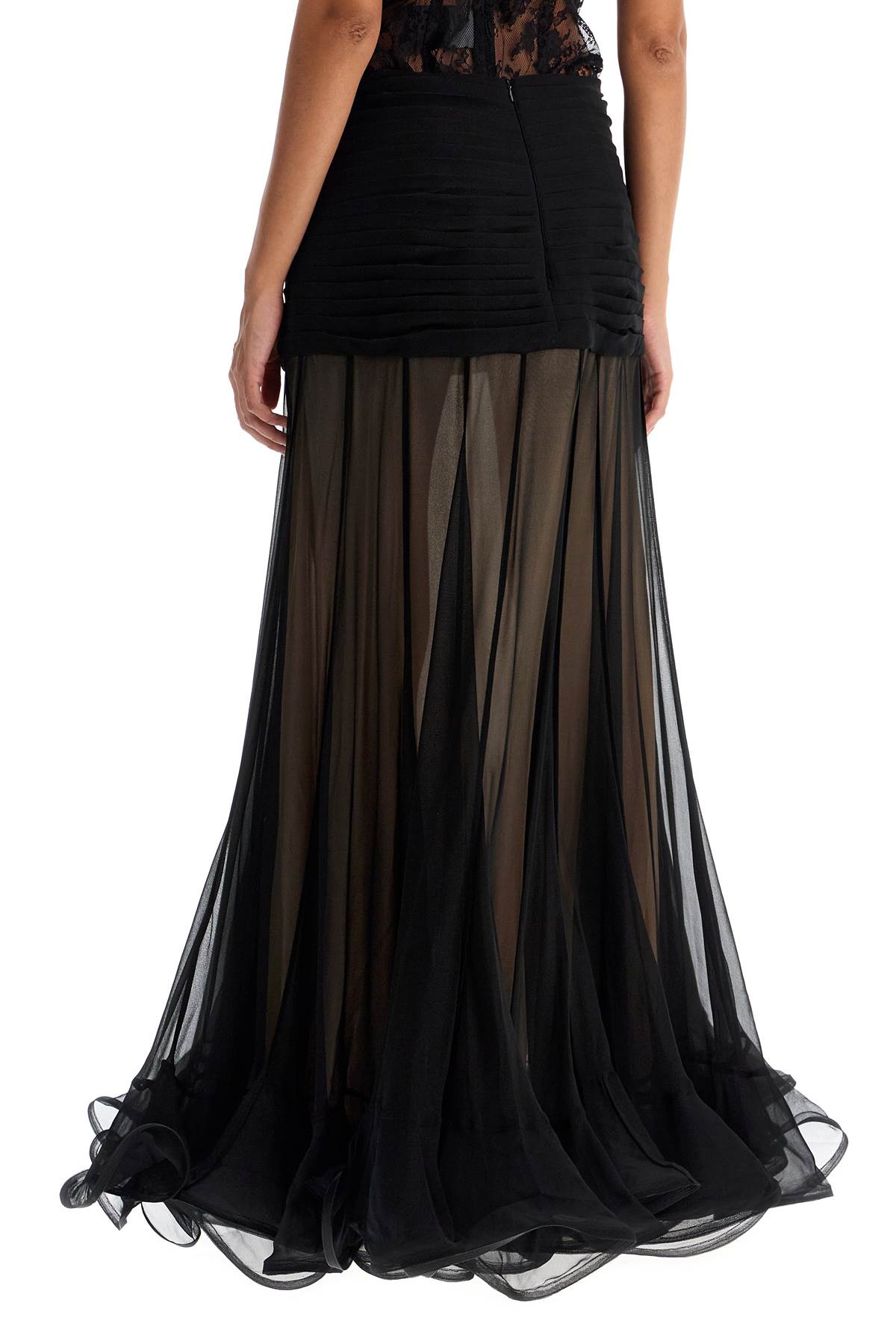 Shop Zimmermann Maxi Skirt With Fl In Black