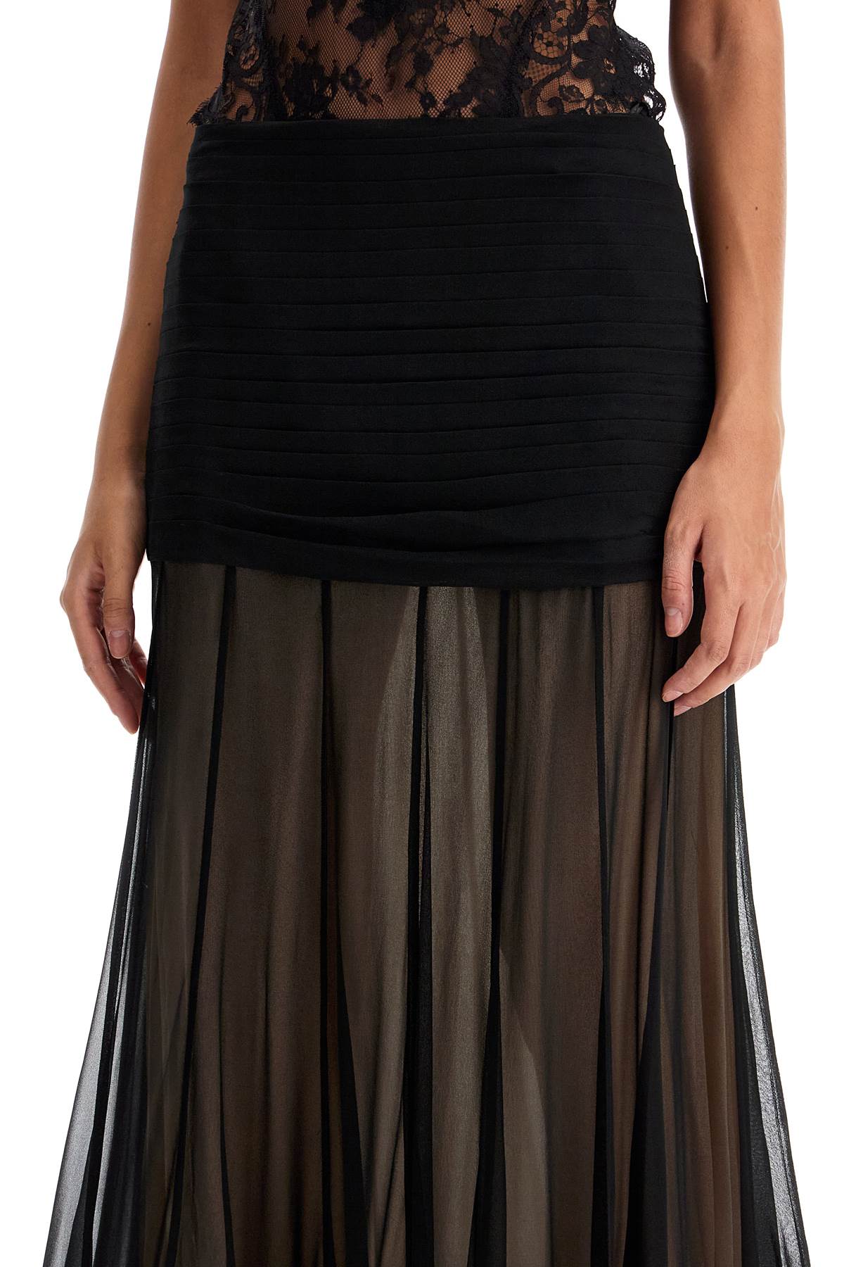 Shop Zimmermann Maxi Skirt With Fl In Black