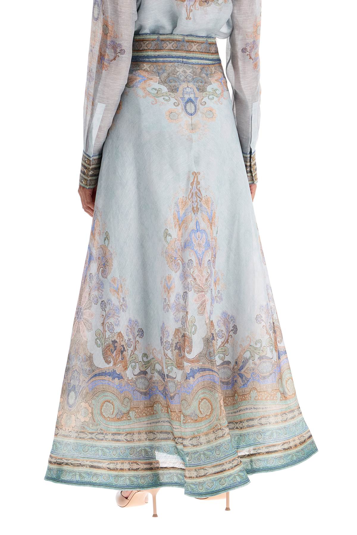 Shop Zimmermann Long Eden Maxi Sk In Light Blue