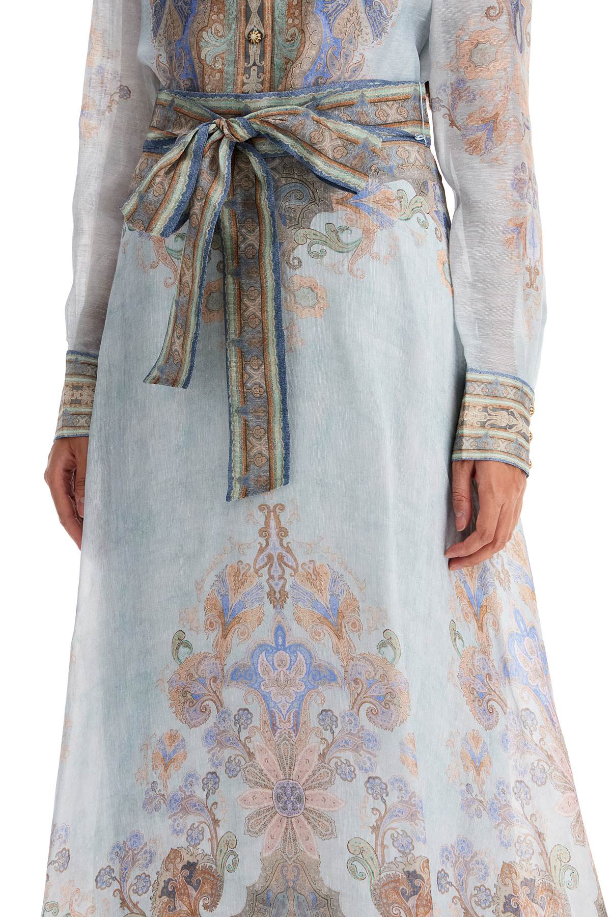 Shop Zimmermann Long Eden Maxi Sk In Light Blue