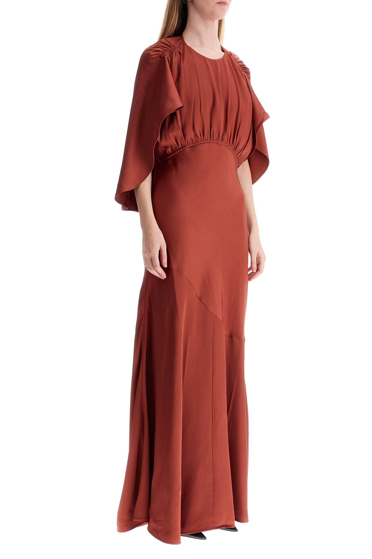 Shop Zimmermann Maxi Dress Eden With Cape Sleeves In Red