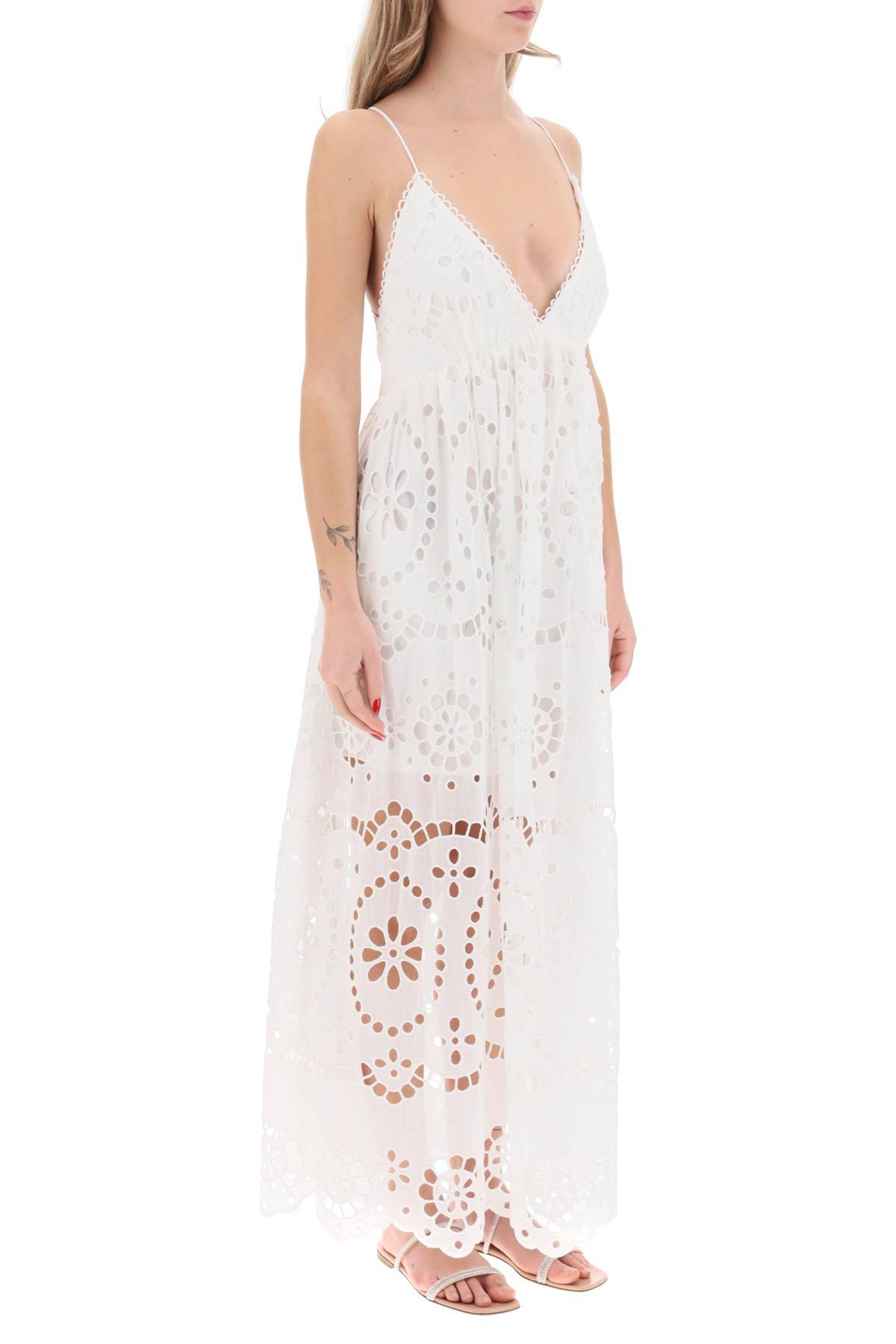 Shop Zimmermann Lexi Maxi Dress In Broderie Anglaise In White